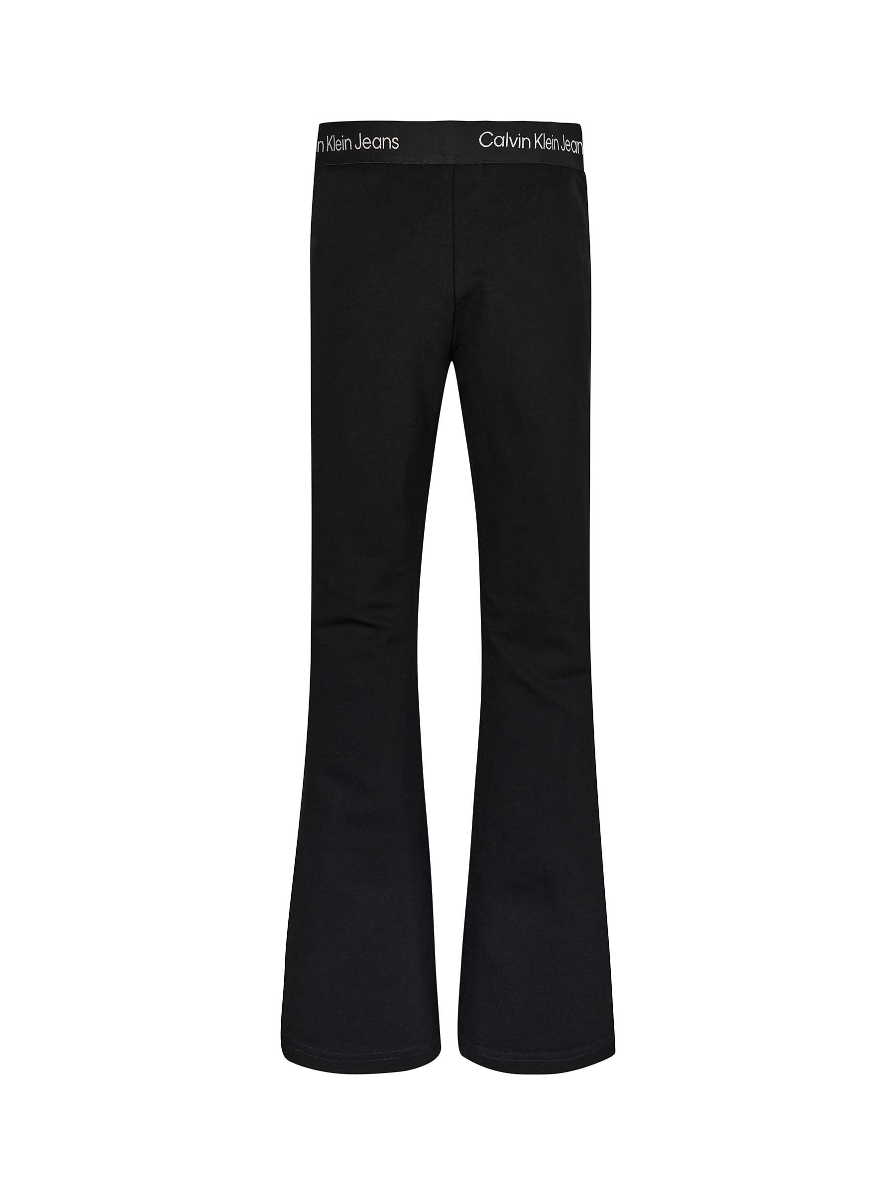 Buy Calvin Klein Punto Tape Flared Trousers, Black Online at johnlewis.com