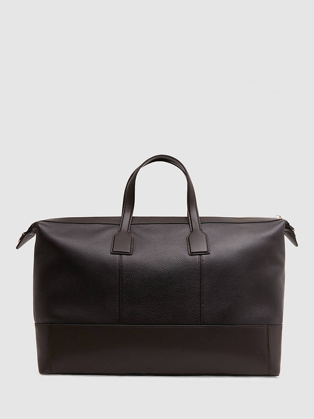 Reiss Carter Leather Holdall, Chocolate