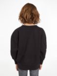 Calvin Klein Logo Embroidered Towel Sweatshirt, Black, Black