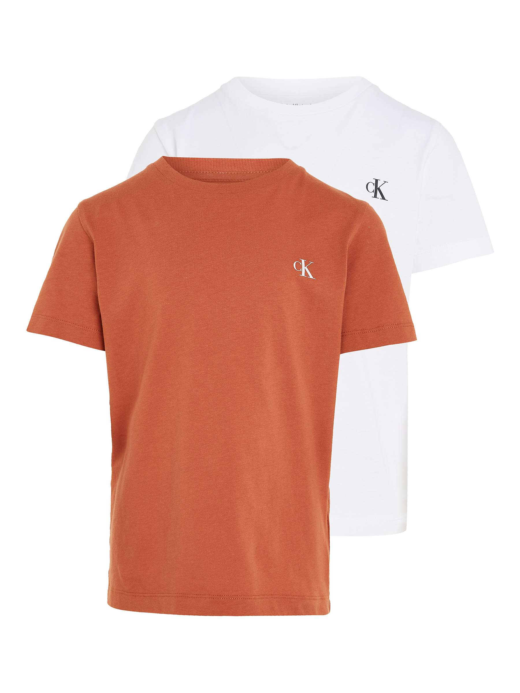 Buy Calvin Klein Kids' Short Sleeve T-Shirts, Pack of 2, Bright White Online at johnlewis.com