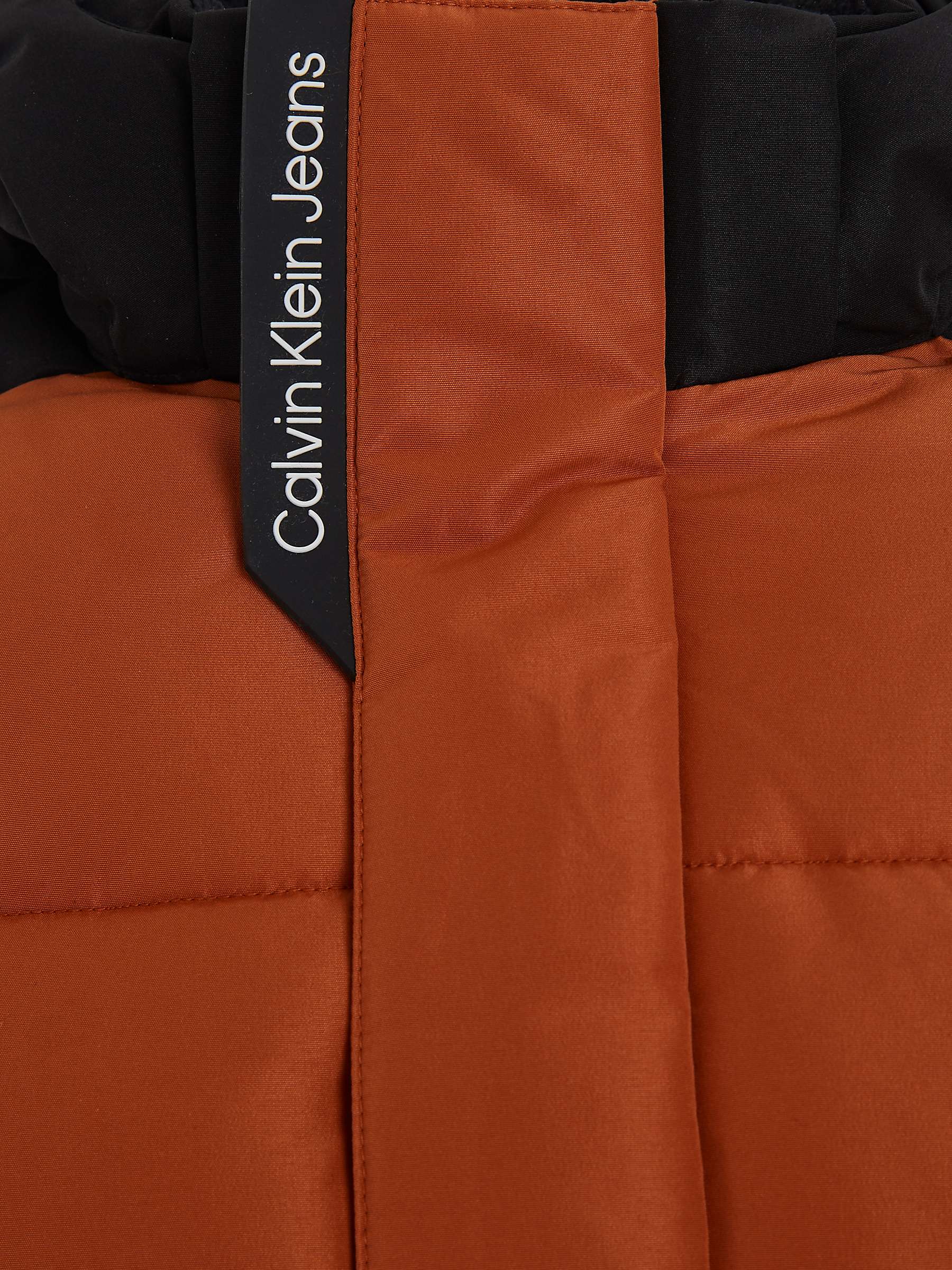 Buy Calvin Klein Kids' Colour Block Puffer Jacket, Auburn/Black Online at johnlewis.com