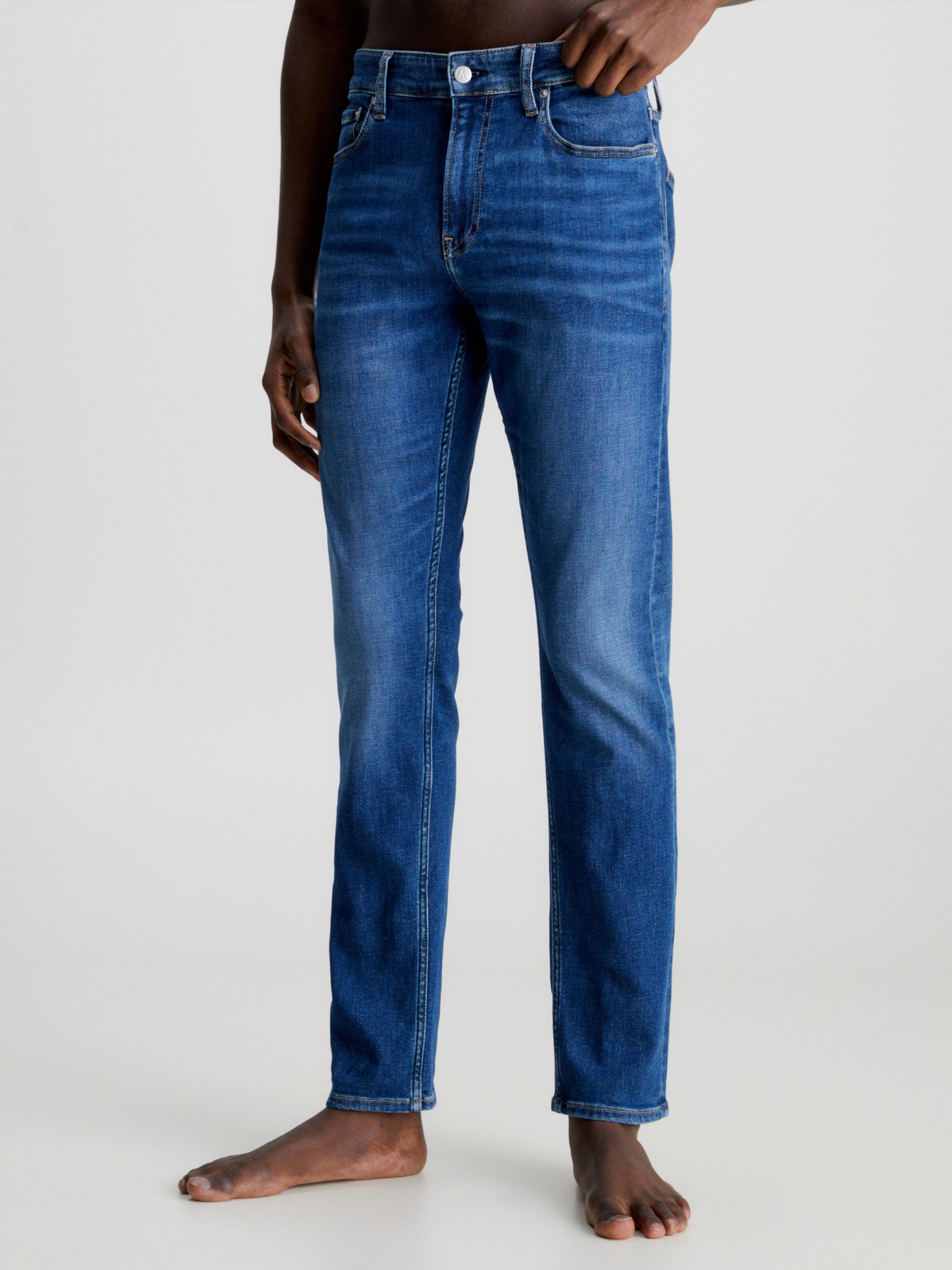 Calvin Klein Slim Fit Jeans, Denim Dark at John Lewis & Partners