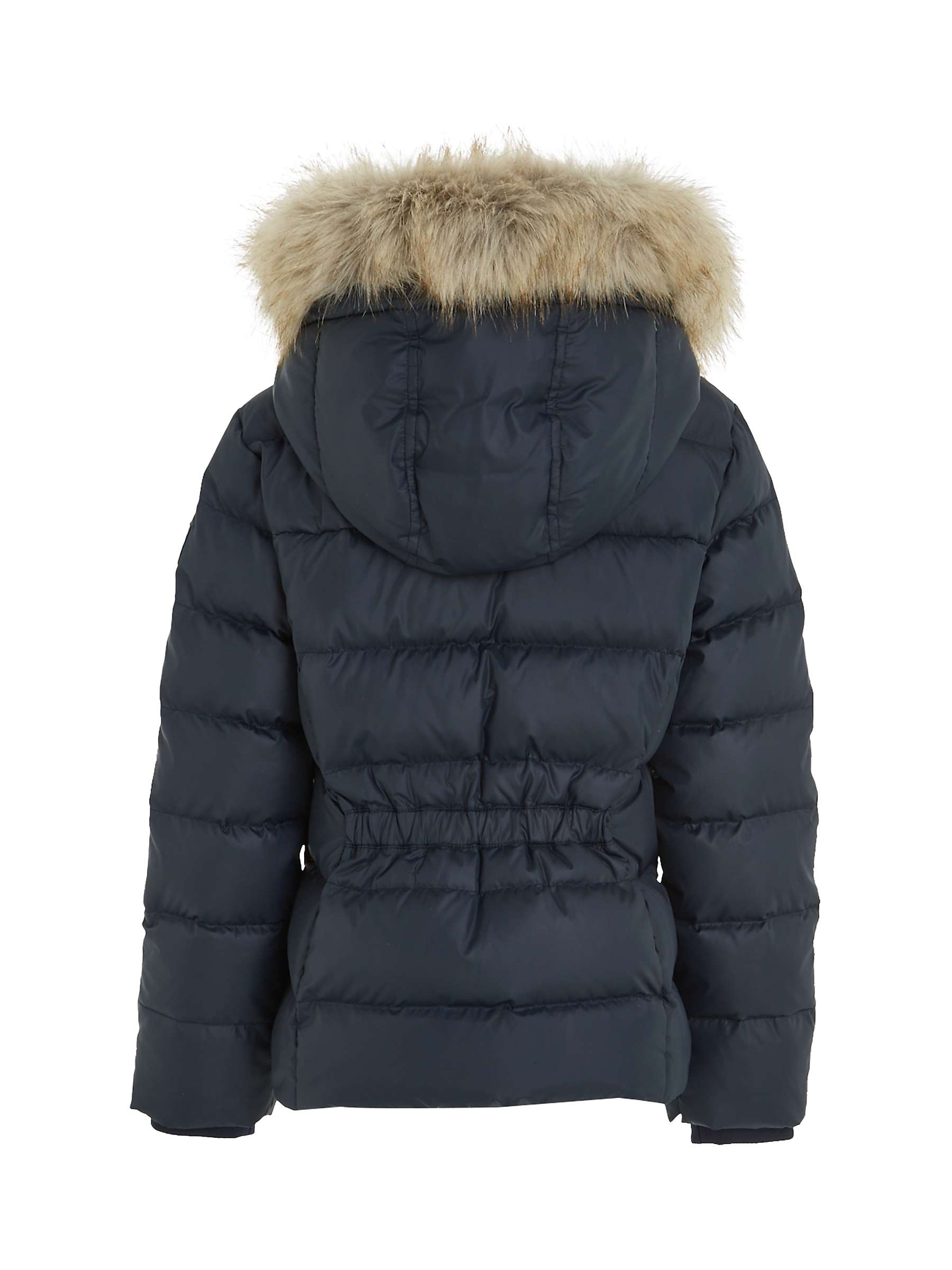 Buy Tommy Hilfiger Kids' Essential Down Faux Fur Hood Jacket, Desert Sky Online at johnlewis.com