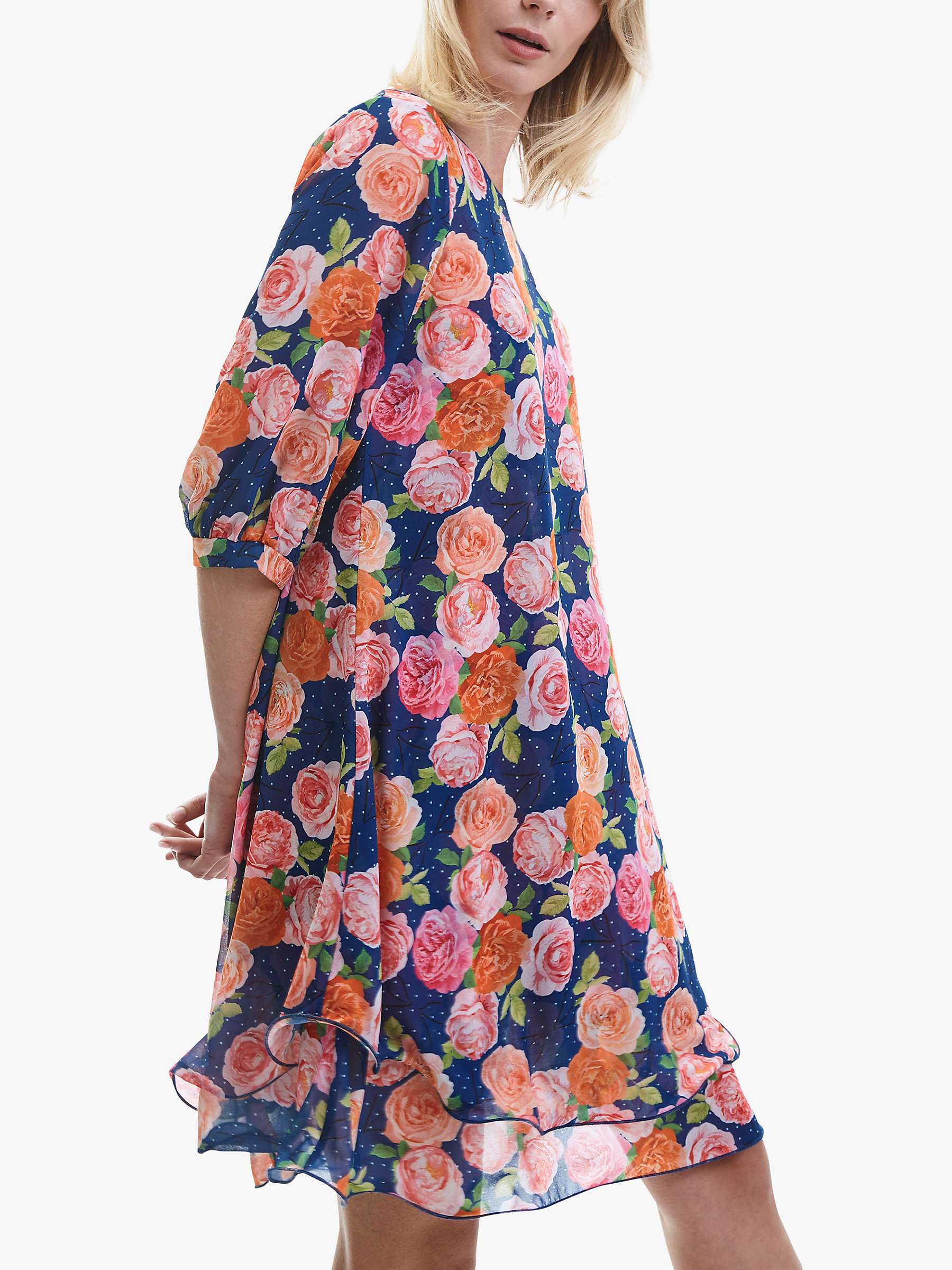 Buy James Lakeland Rose Print Wave Hem Dress Online at johnlewis.com