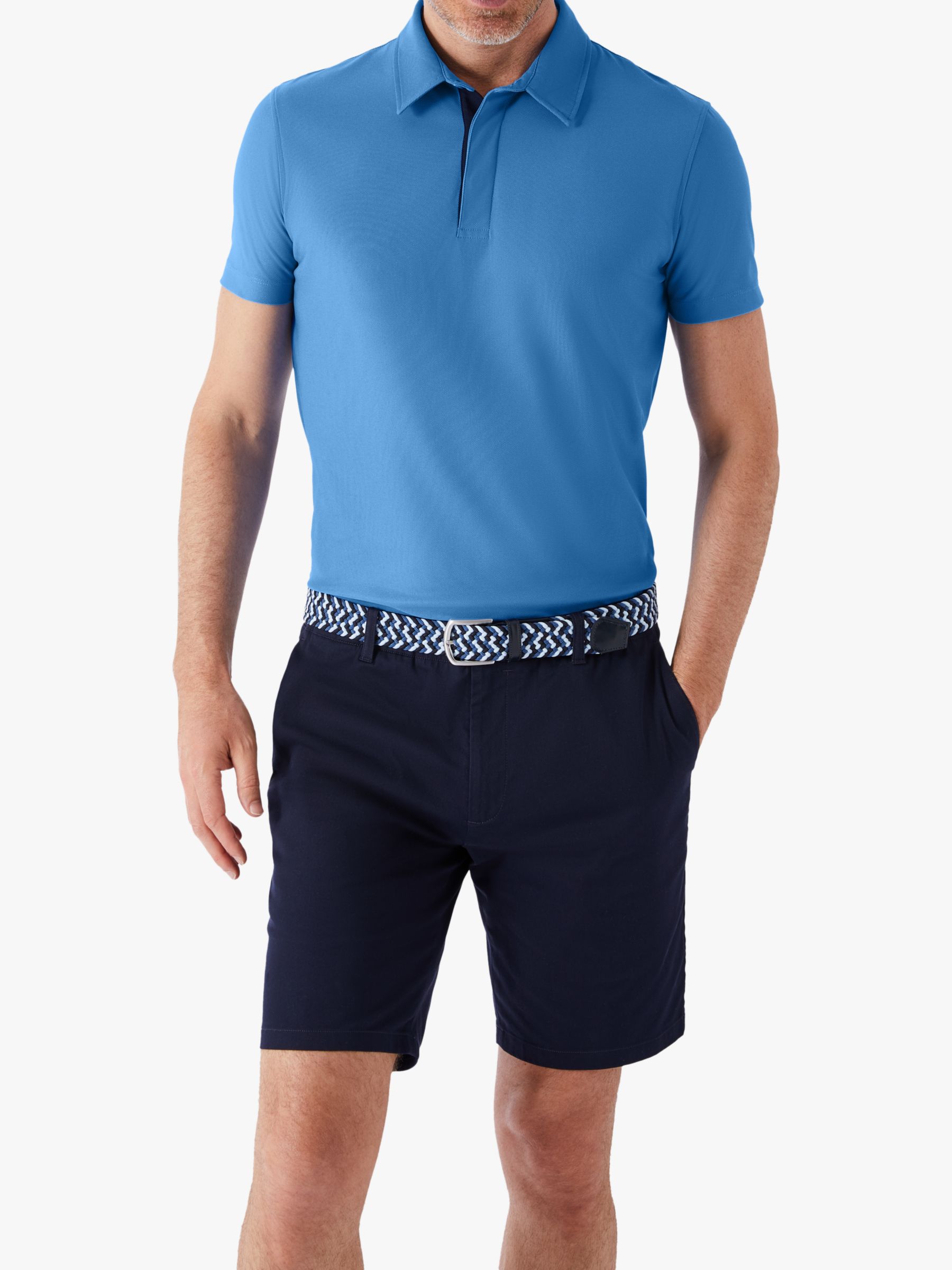 SPOKE Condor Golf Straight Polo Top, Pacific at John Lewis & Partners