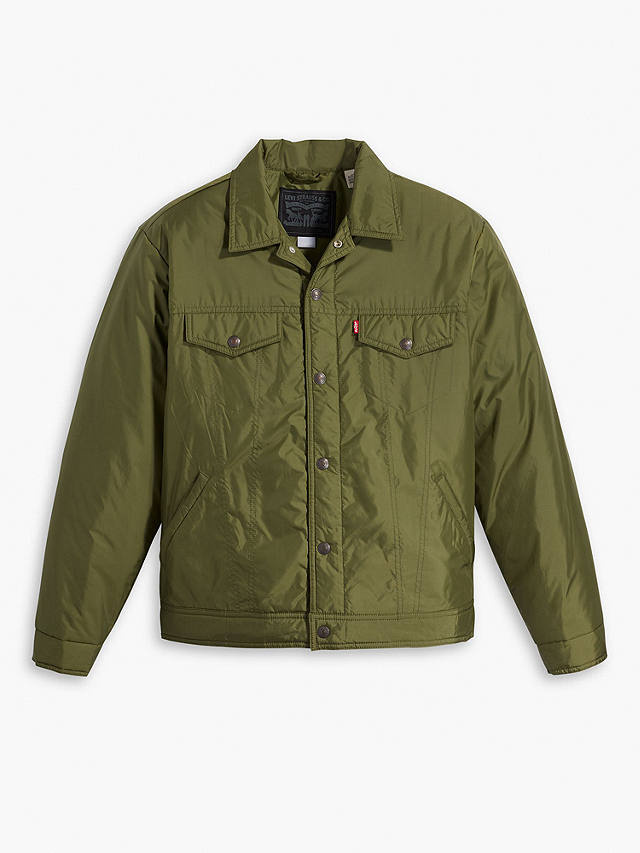 Levi's Padded Relaxed Fit Trucker Jacket, Sea Moss at John Lewis & Partners