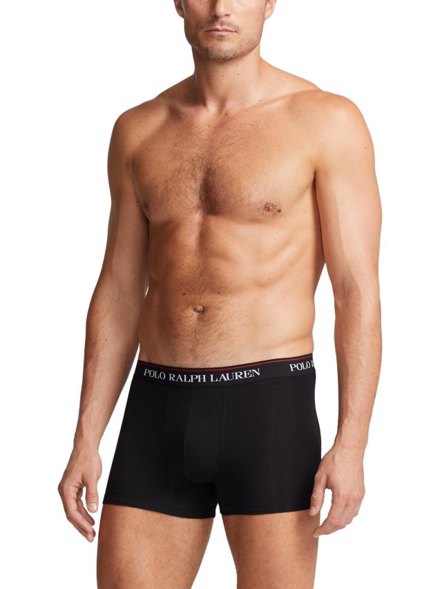 Polo Ralph Lauren Cotton Trunks, Pack of 3, Black at John Lewis