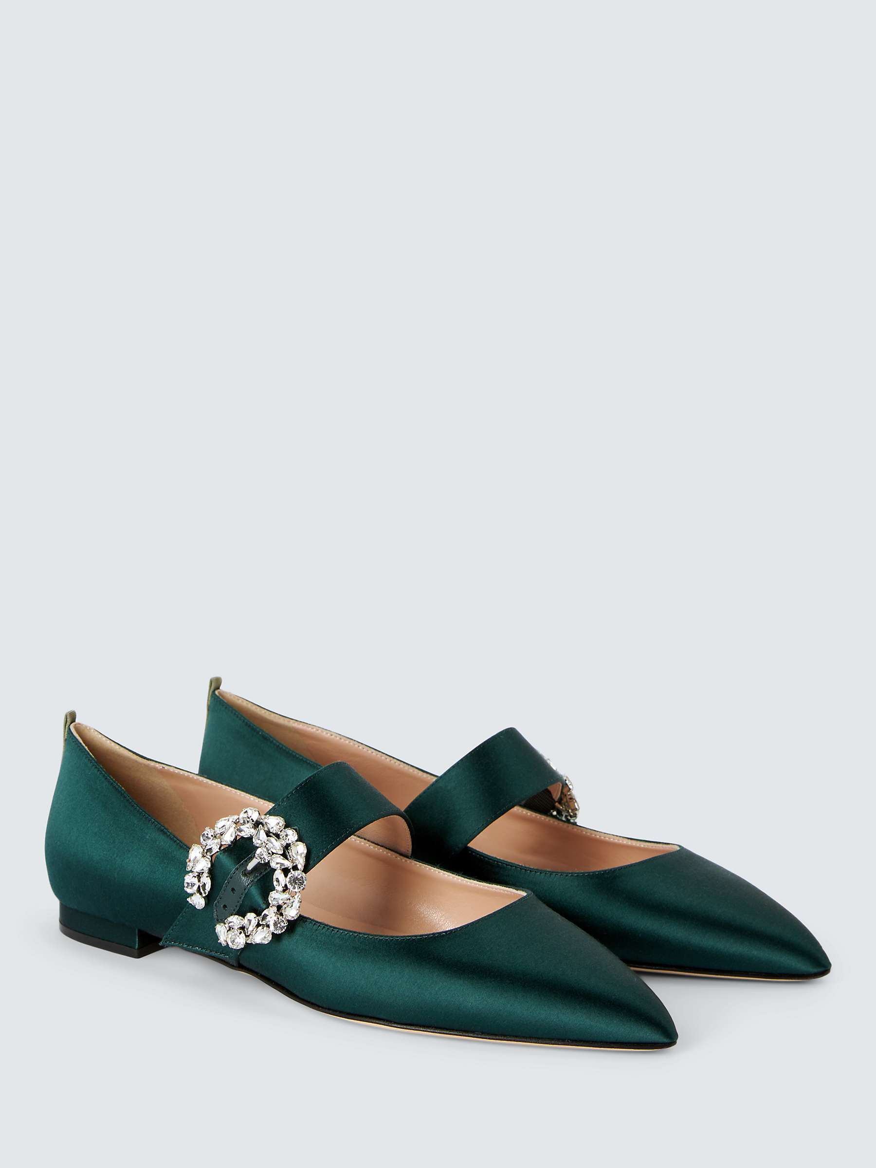 Buy SJP by Sarah Jessica Parker Chime Satin Pointed Mary Jane Flats, Jungle Online at johnlewis.com