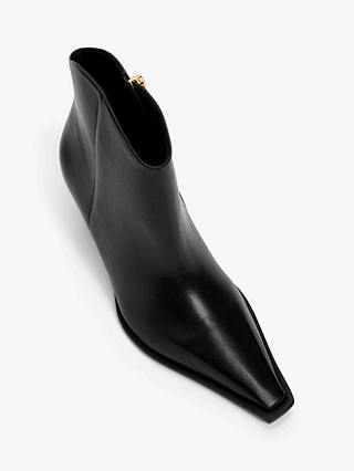 John Lewis Panama Leather Dressy Western Ankle Boots, Latigo Silk Black