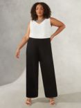 Live Unlimited Curve Chiffon Lined Wide Leg Trousers, Black