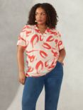 Live Unlimited Curve Brushstroke Top, Red
