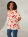Live Unlimited Curve Brushstroke Top, Red, Red