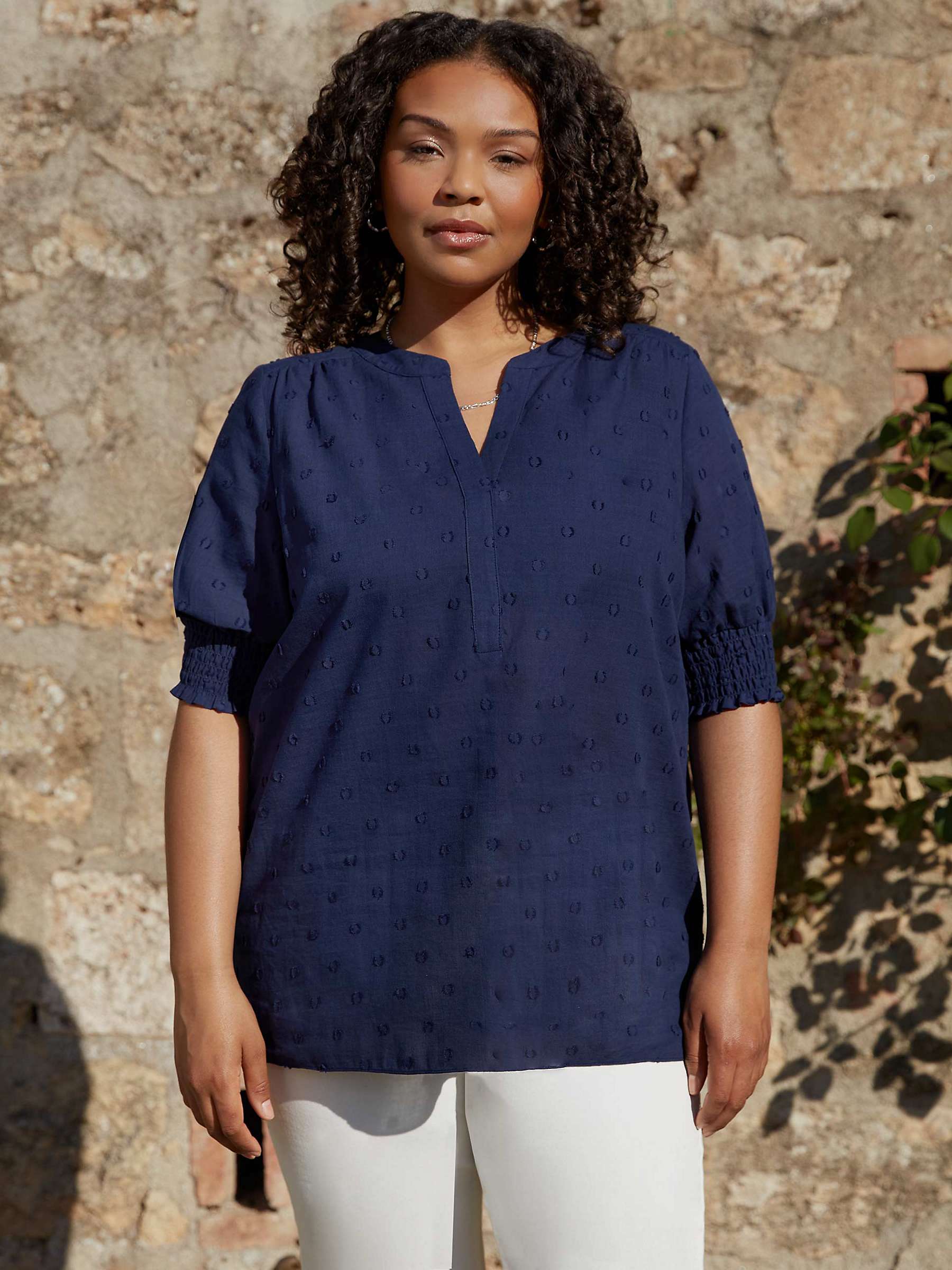 Buy Live Unlimited Curve Dobby Top, Blue Online at johnlewis.com