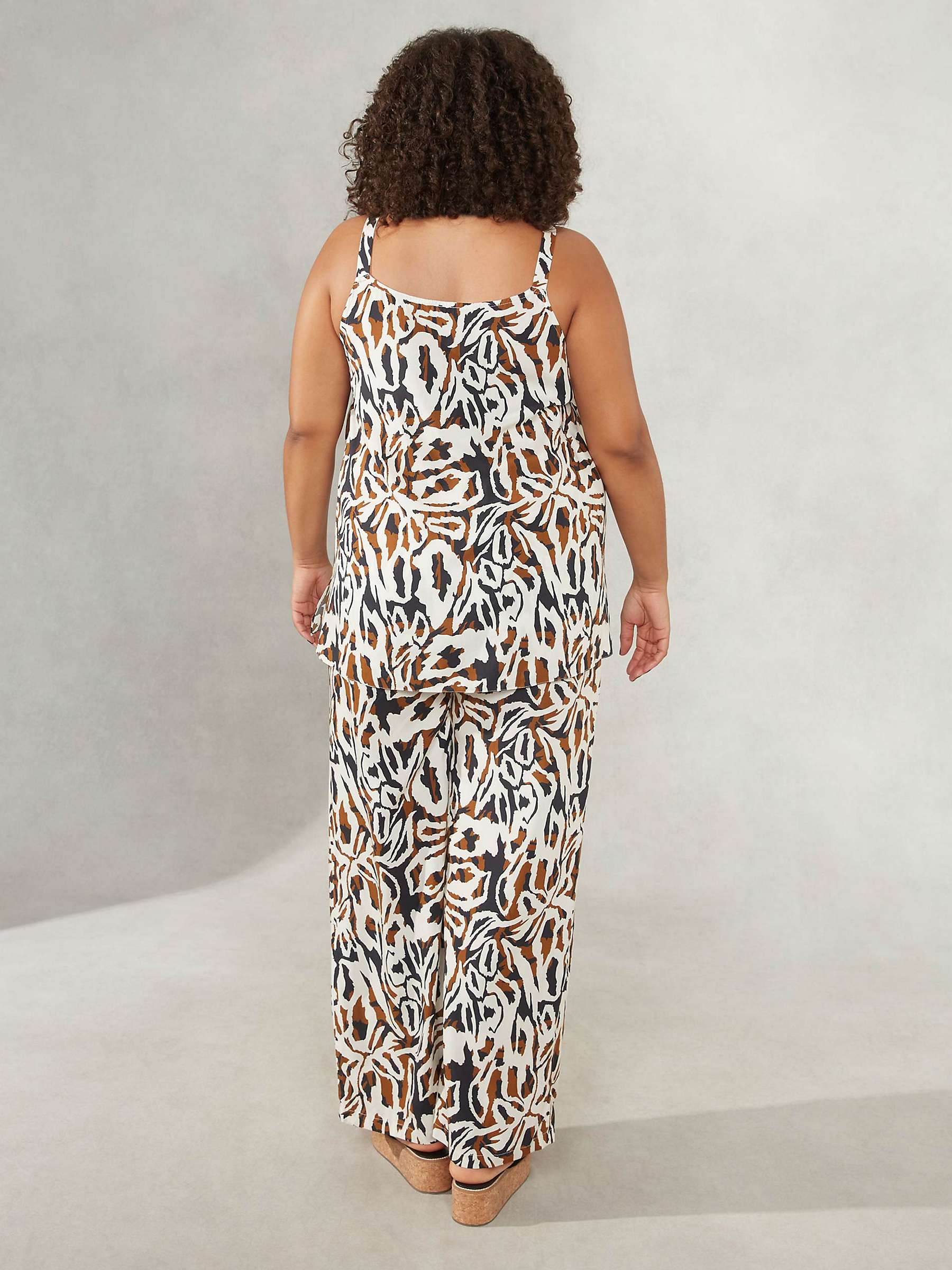 Buy Live Unlimited Curve Animal Print Wide Leg Trousers, White/Multi Online at johnlewis.com
