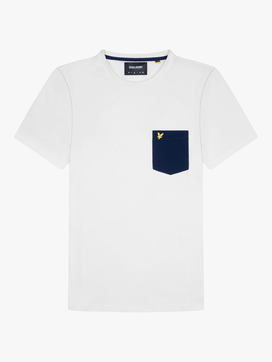 Lyle & Scott Contrast Pocket T-Shirt, White/Navy, S