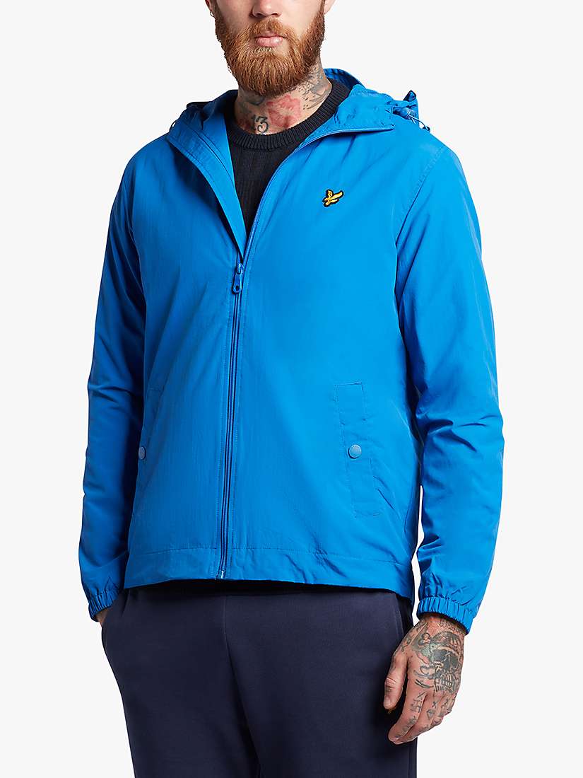 Buy Lyle & Scott Zip Through Hooded Jacket, Bright Blue Online at johnlewis.com