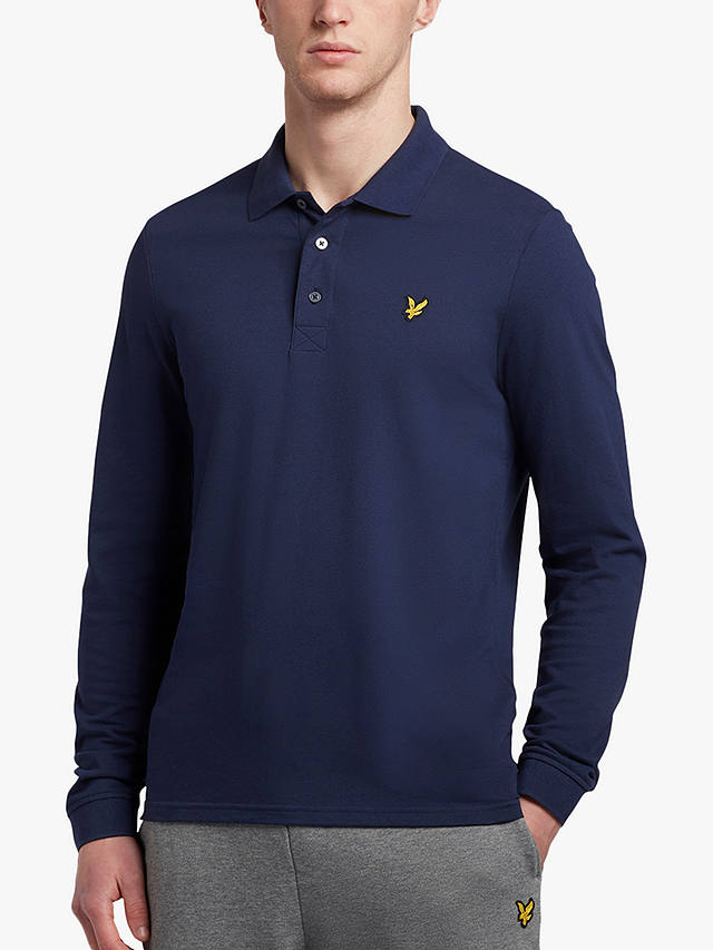 Lyle & Scott Long Sleeve Polo Shirt, Navy