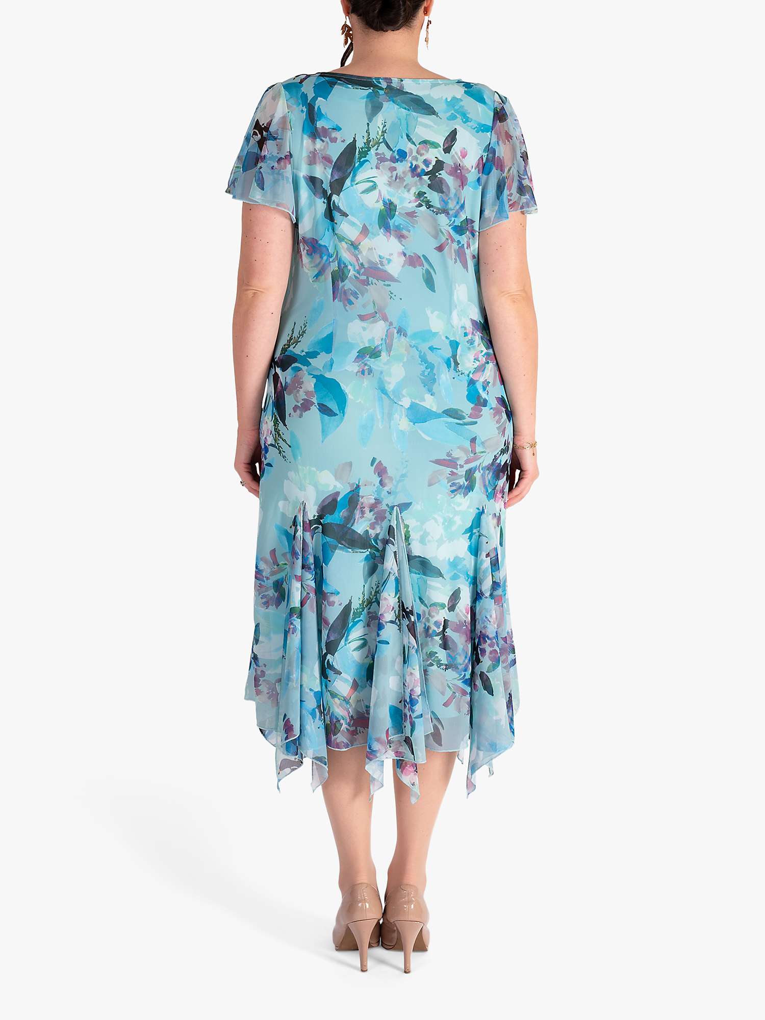 Buy chesca Hummingbird V-Neck Mesh Dress, Aqua/Multi Online at johnlewis.com