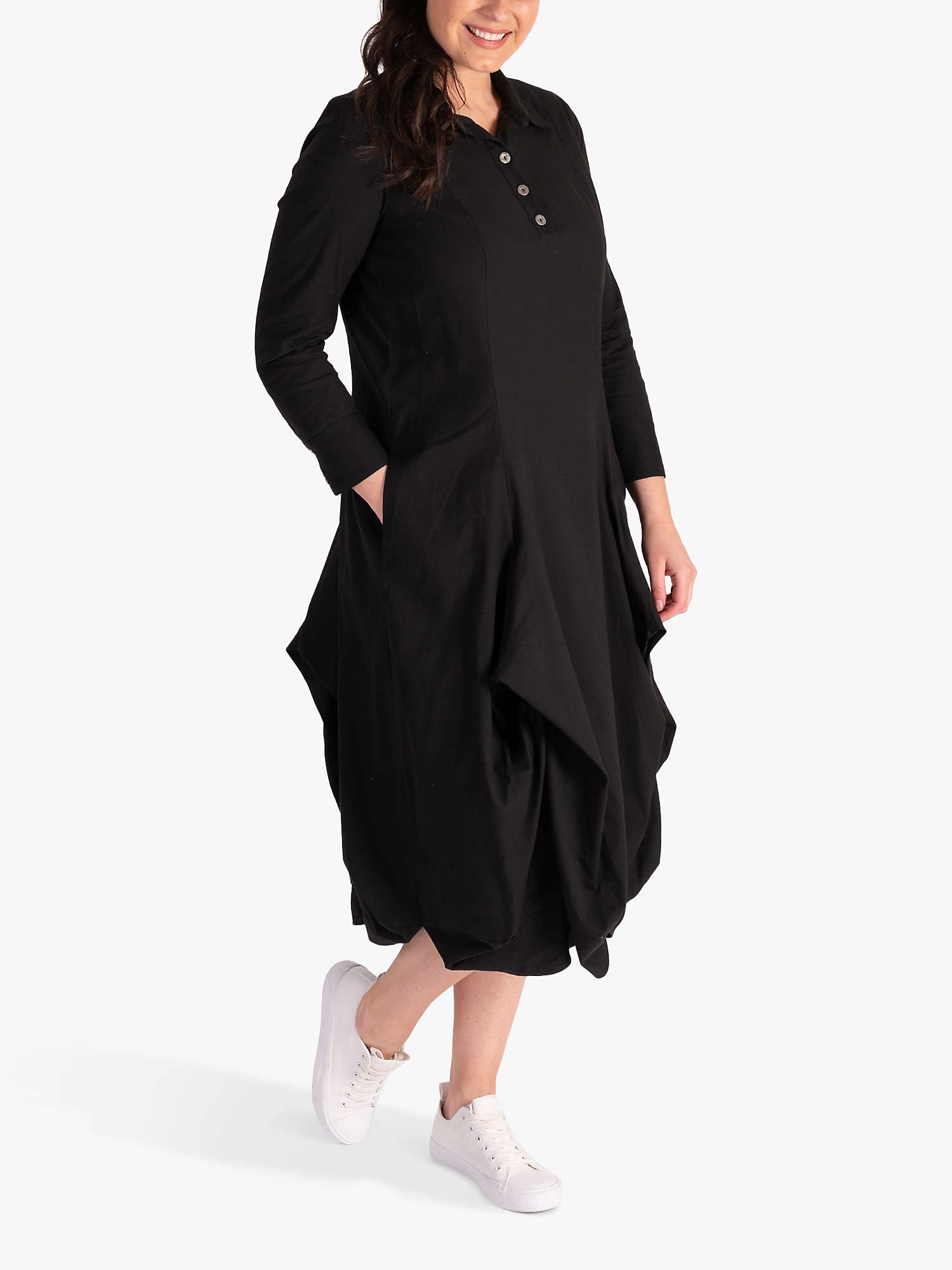 Buy chesca Tuck Detail Midi Dress, Black Online at johnlewis.com