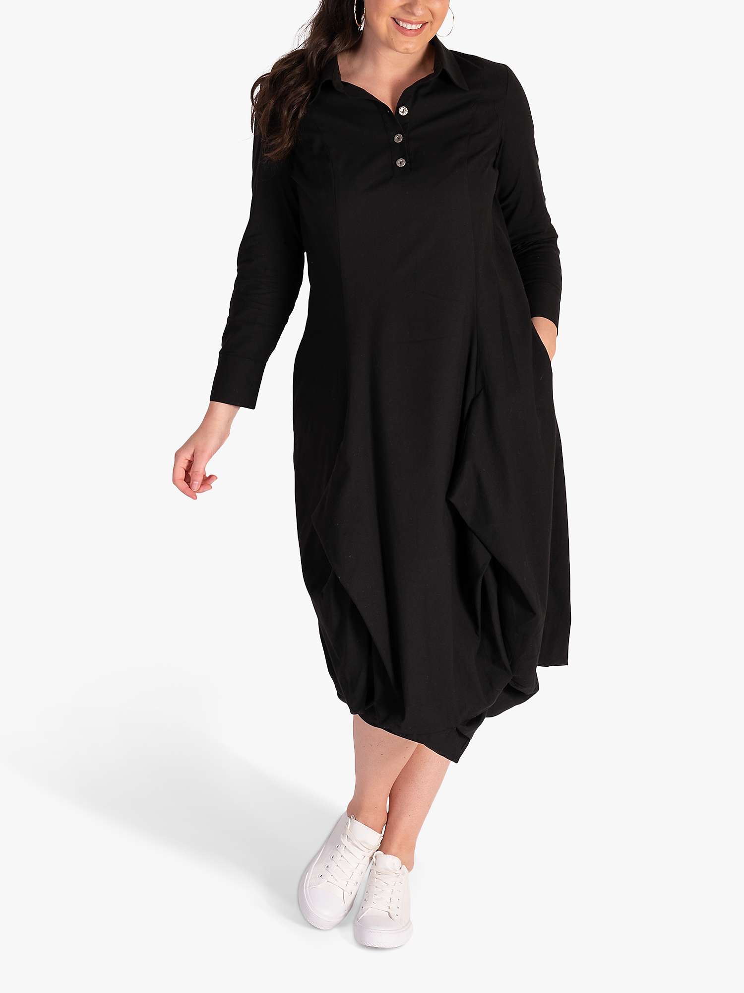 Buy chesca Tuck Detail Midi Dress, Black Online at johnlewis.com