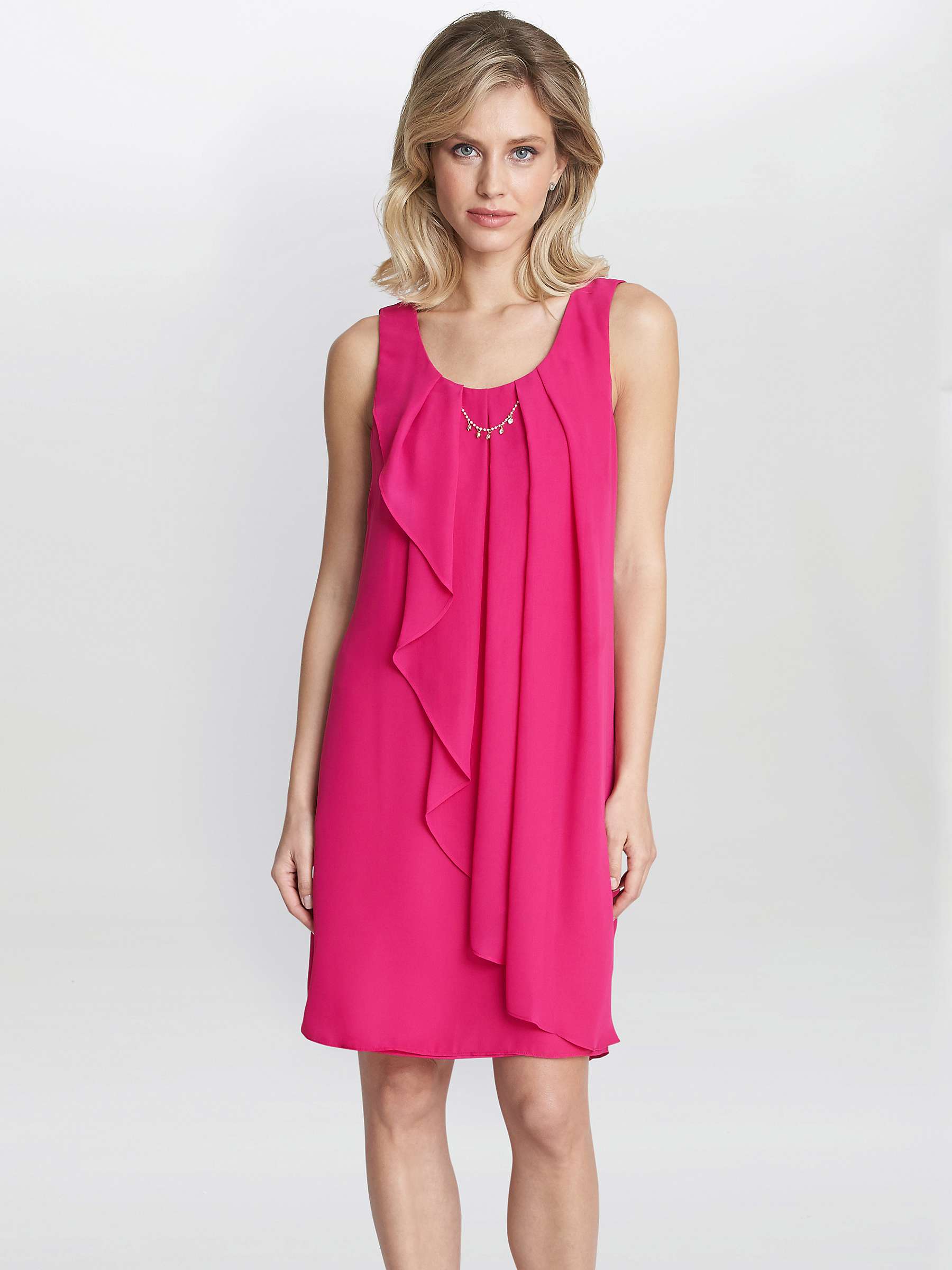 Buy Gina Bacconi Clarissa Ruffled Mini Dress, Fuschia Online at johnlewis.com