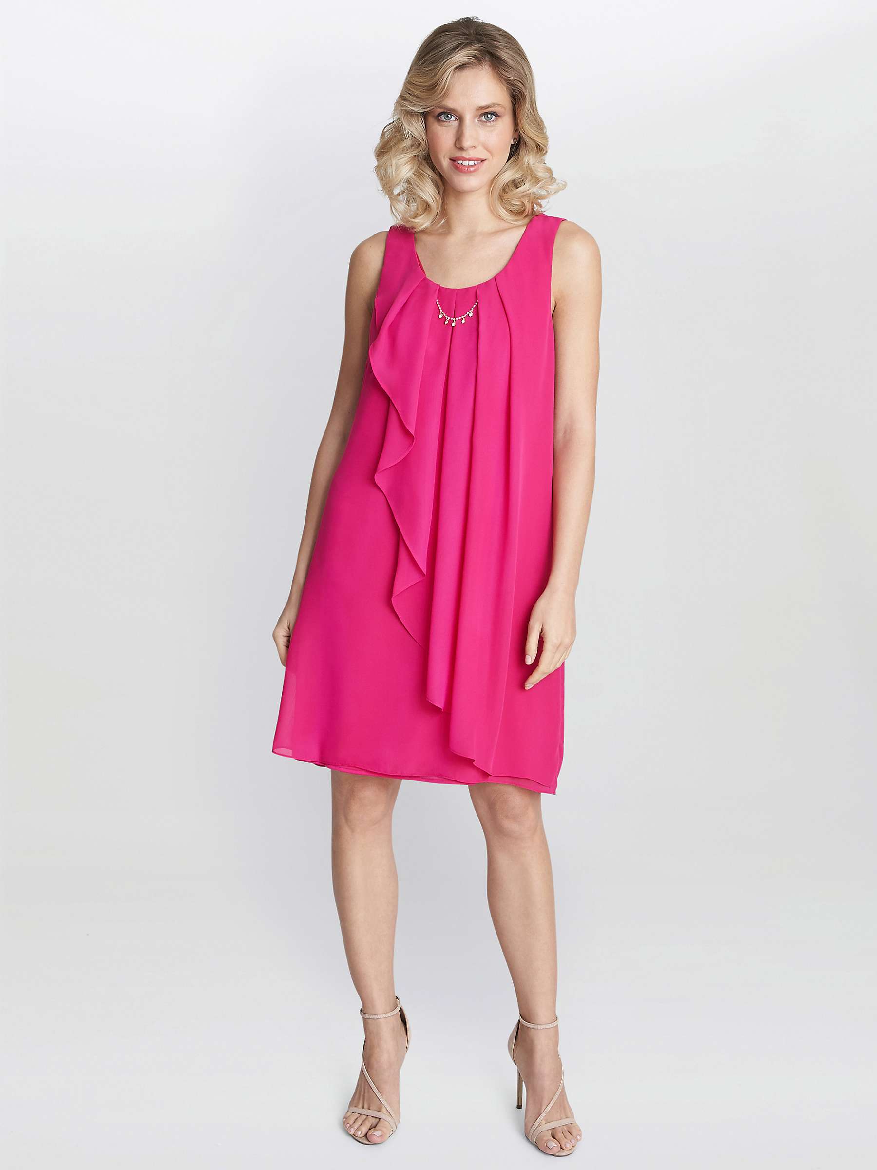 Buy Gina Bacconi Clarissa Ruffled Mini Dress, Fuschia Online at johnlewis.com