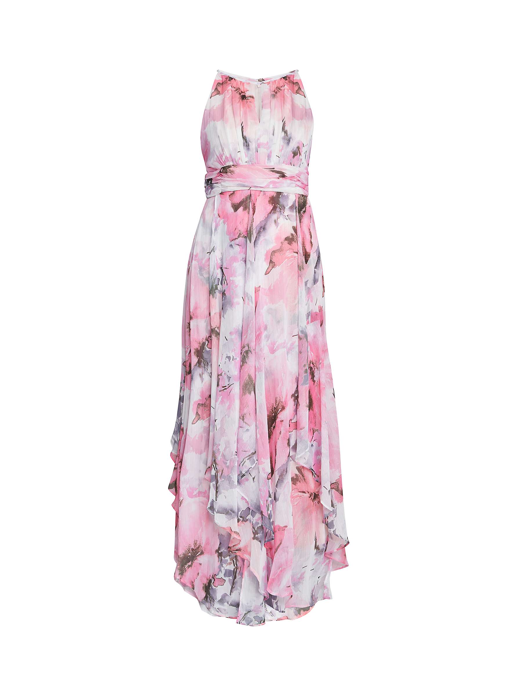 Buy Gina Bacconi Celeste Floral Print Chiffon Maxi Dress, Pink Online at johnlewis.com