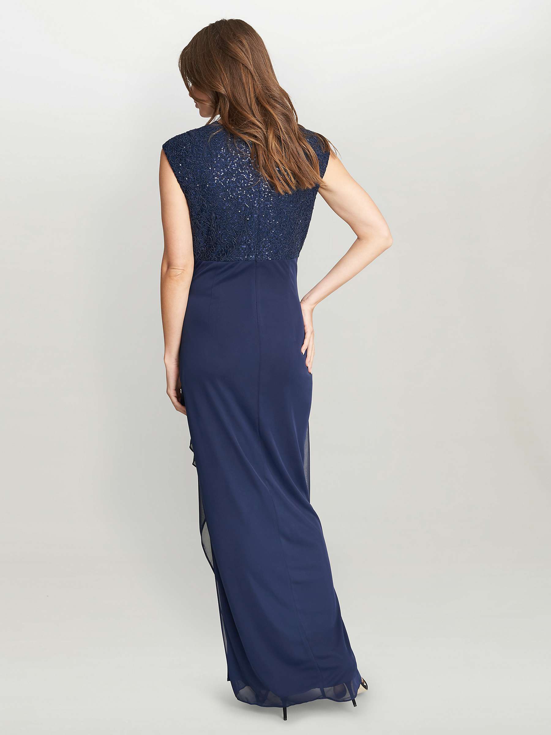 Buy Gina Bacconi Kali Sequin Maxi Dress, Navy Online at johnlewis.com
