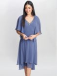 Gina Bacconi Cheryl Tiered Midi Chiffon Dress with Jacket