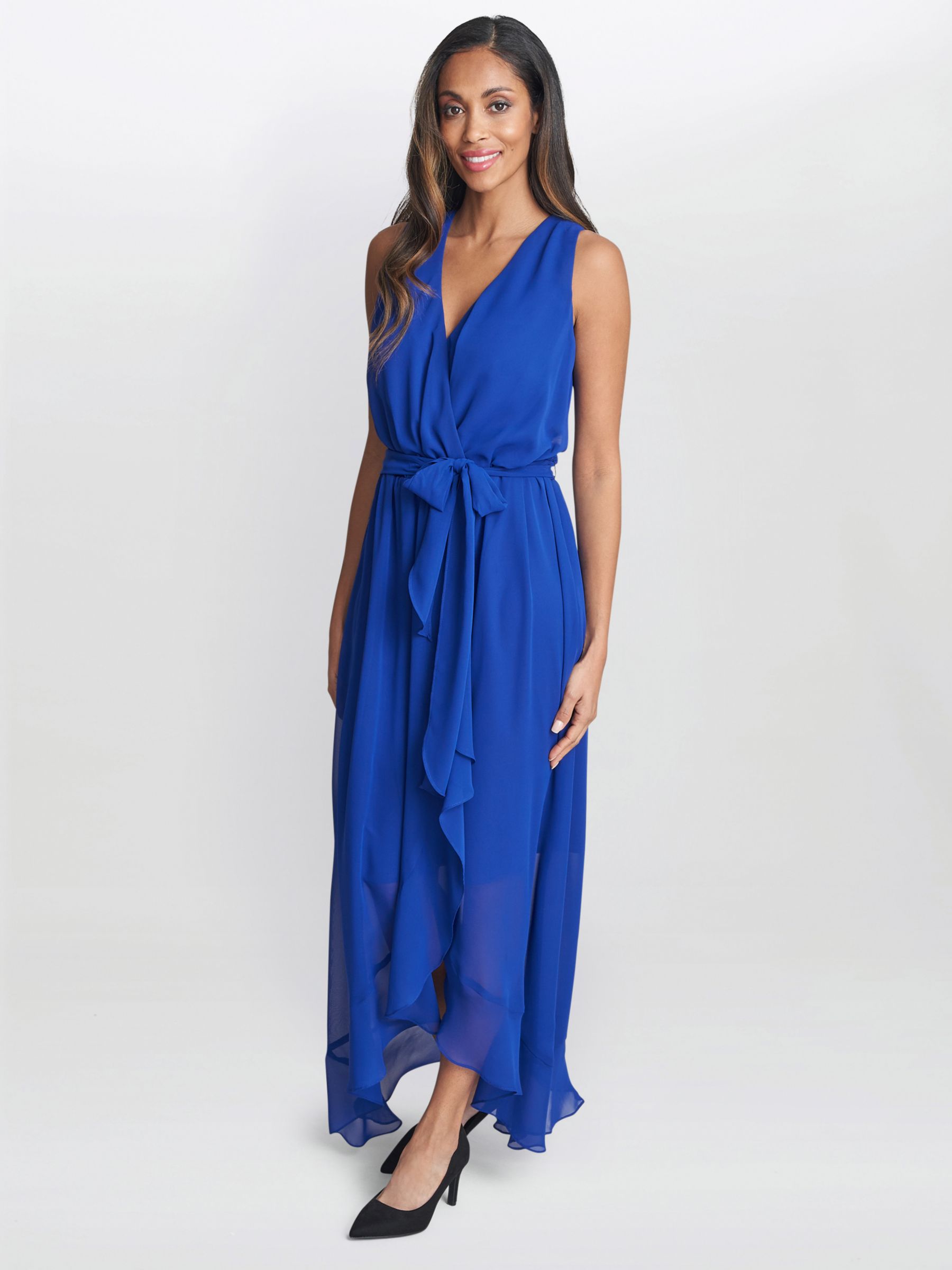 Gina Bacconi Imogen Wrap Maxi Dress, Royal Blue, 14