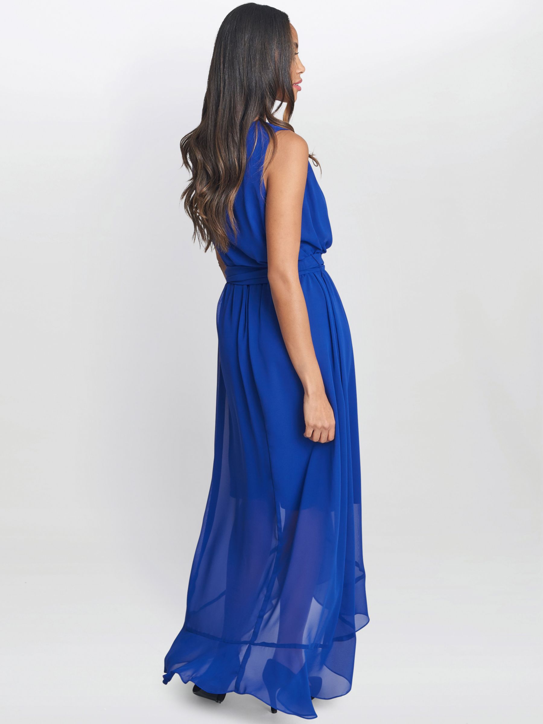 Gina Bacconi Imogen Wrap Maxi Dress, Royal Blue, 12