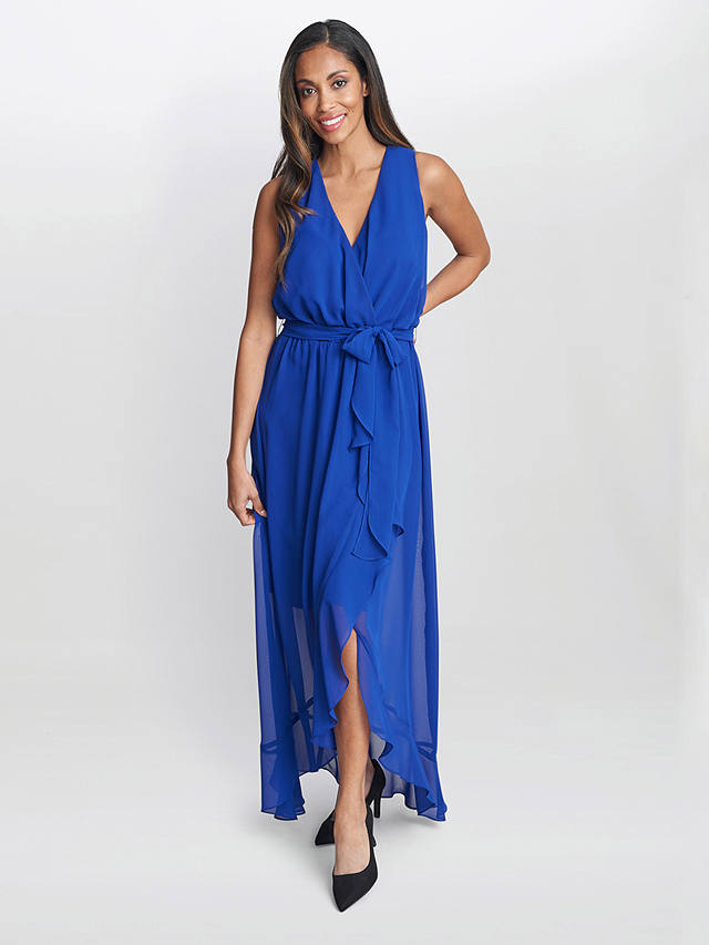 Gina Bacconi Imogen Wrap Maxi Dress, Royal Blue