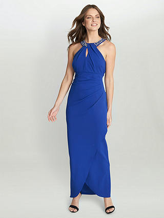 Gina Bacconi Kasandra Embellished Maxi Dress, Cobalt