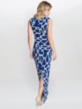 Gina Bacconi Irene Rope Print Maxi Dress, Navy