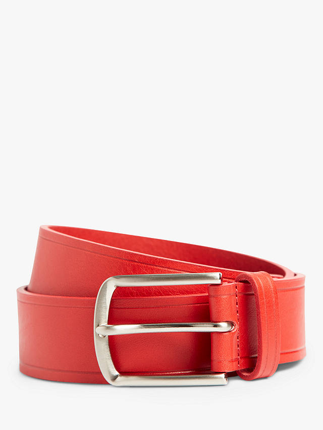 Simon Carter Leather Jeans Belt, Red