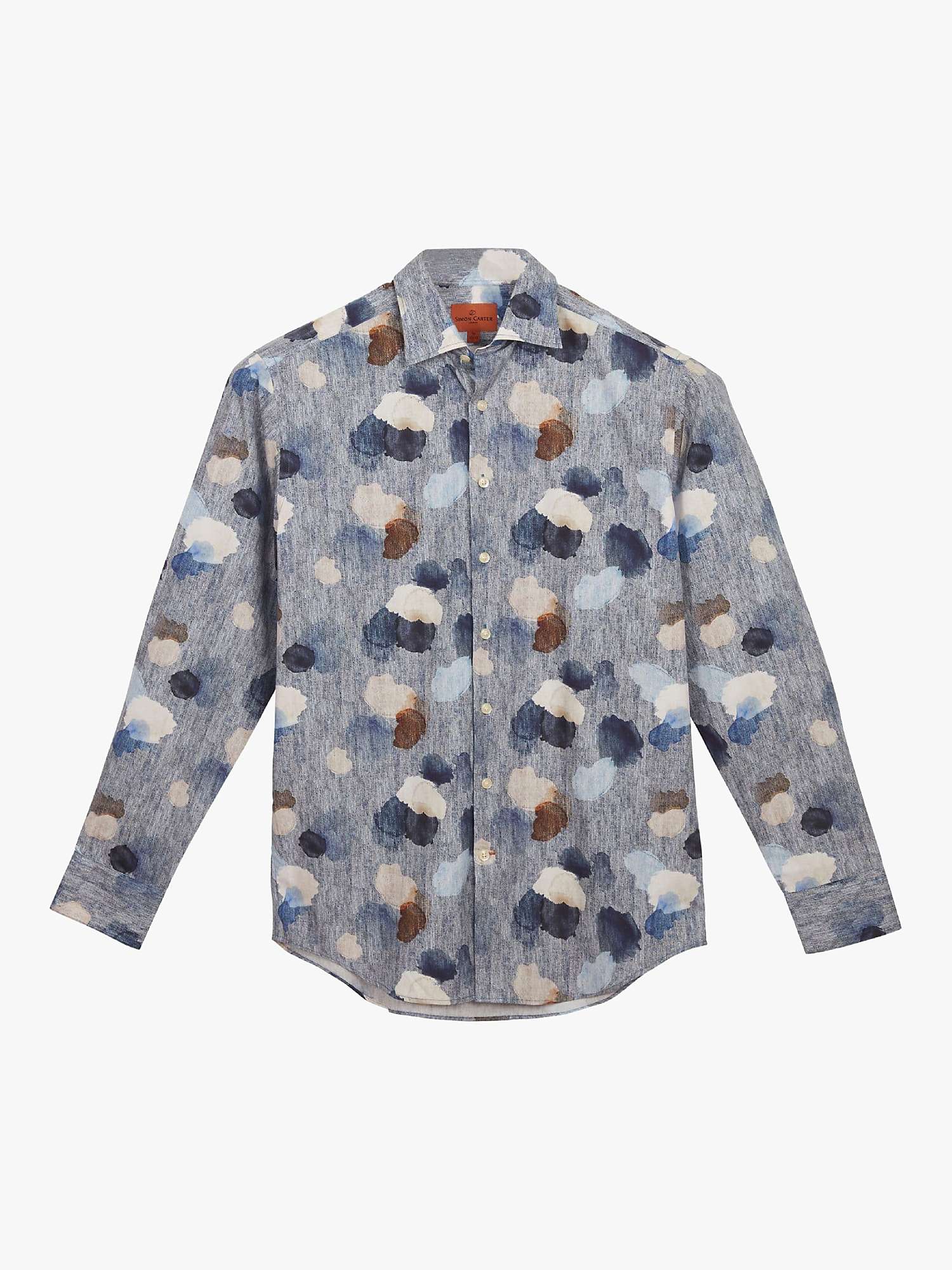 Buy Simon Carter Paint Splodges Shirt, Blue/Multi Online at johnlewis.com