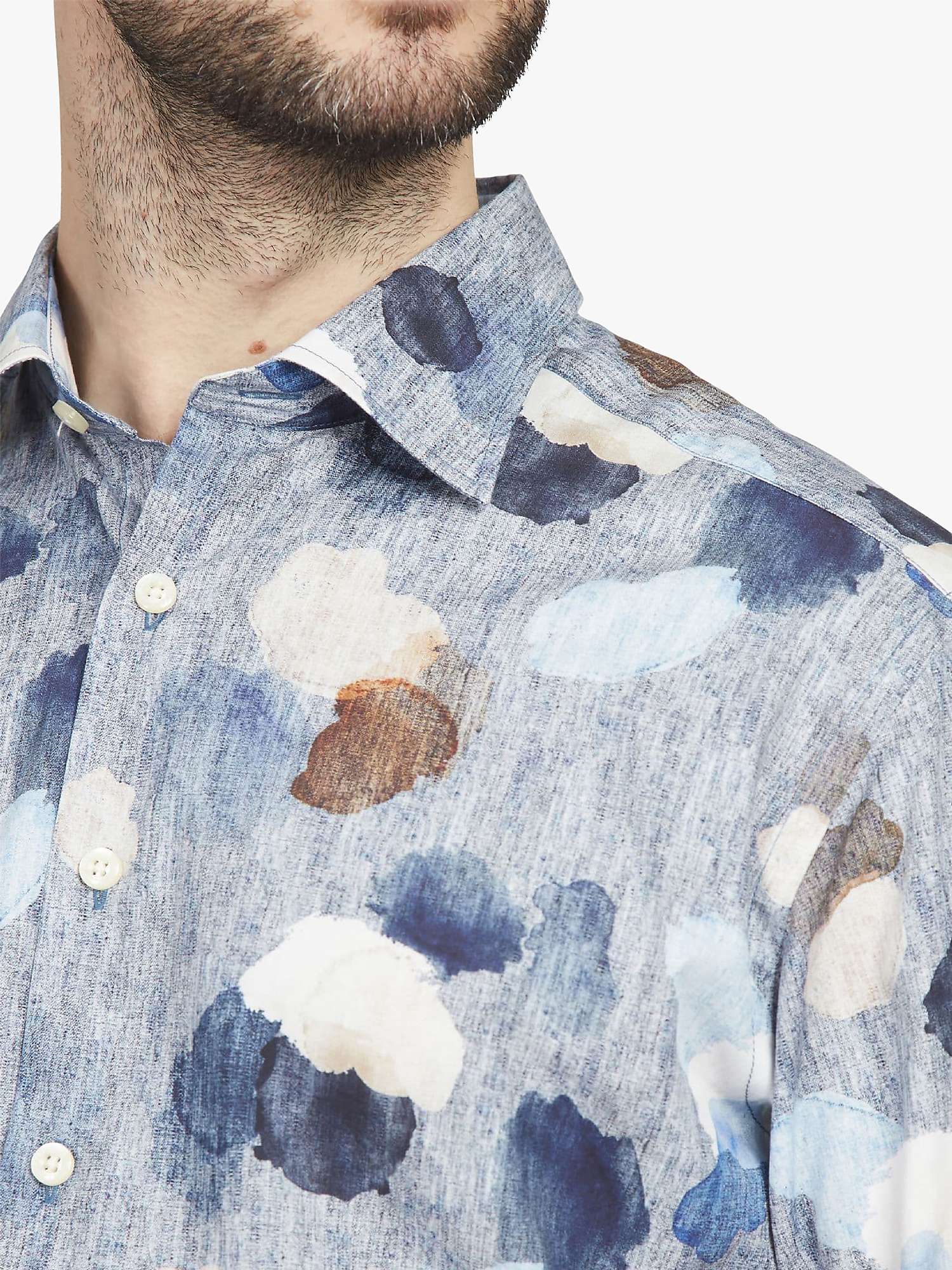 Buy Simon Carter Paint Splodges Shirt, Blue/Multi Online at johnlewis.com