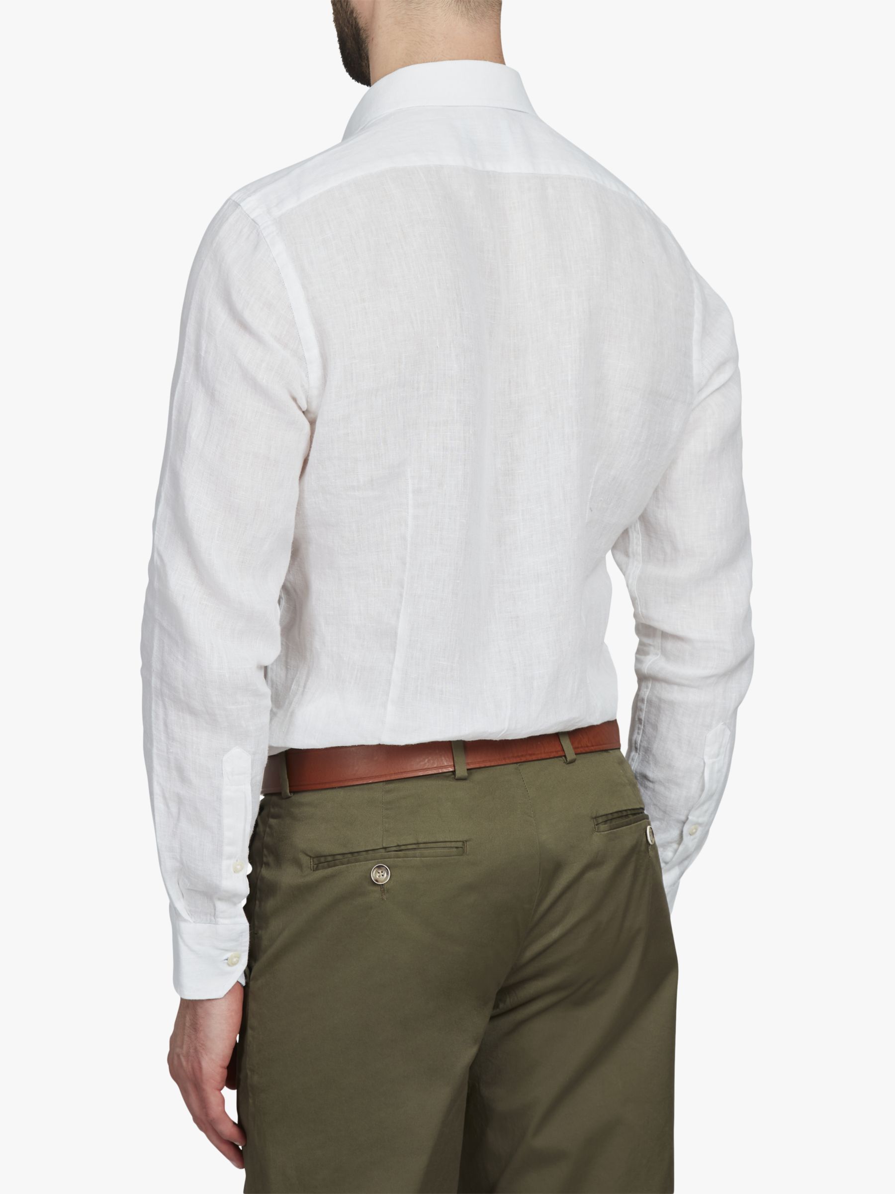 Buy Simon Carter Linen Long Sleeve Shirt, White Online at johnlewis.com