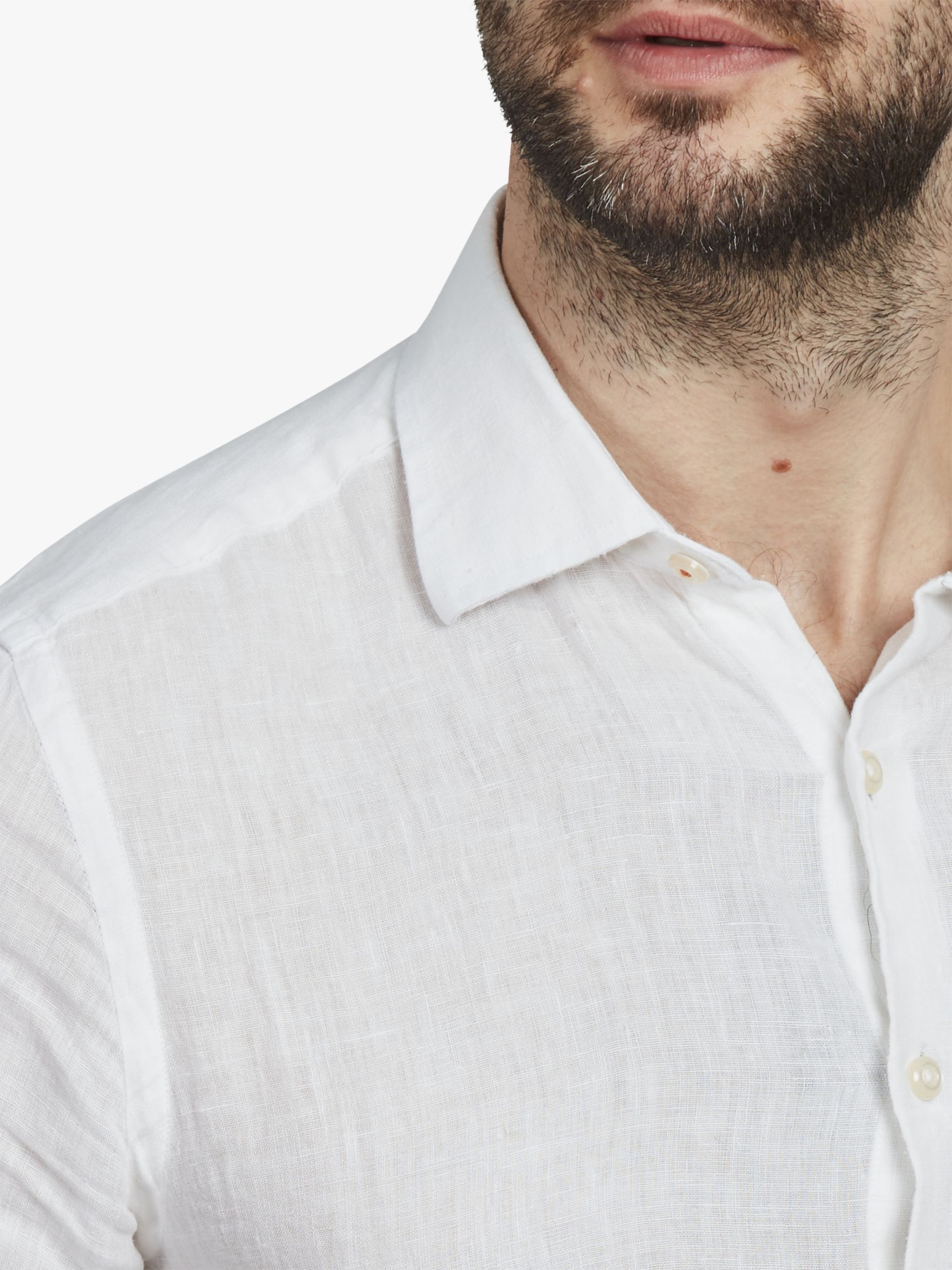 Simon Carter Linen Long Sleeve Shirt, White, S