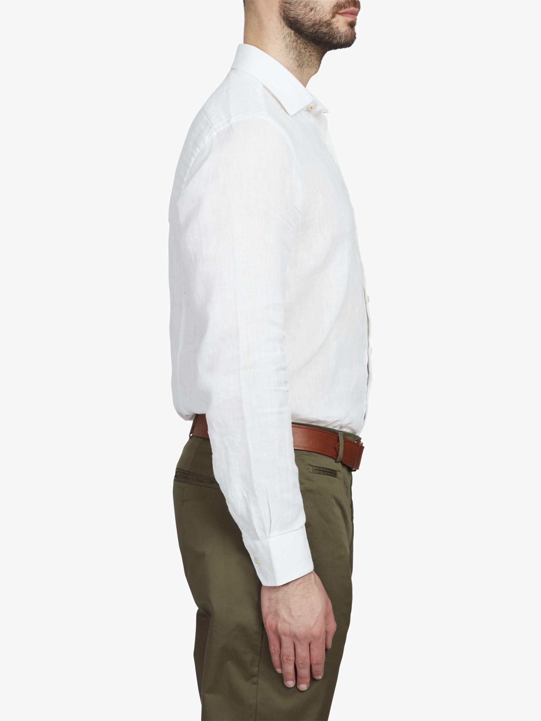 Simon Carter Linen Long Sleeve Shirt, White, S