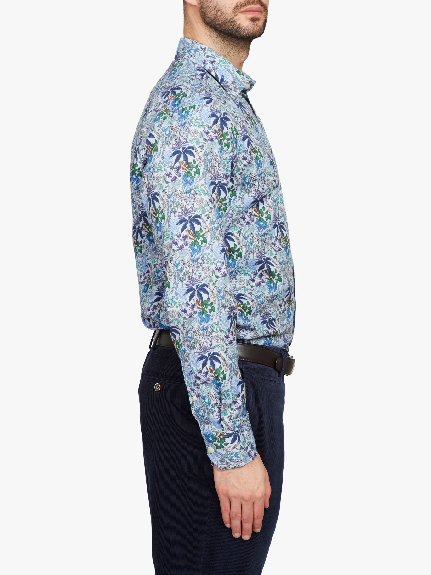 Simon Carter Oxford Palms Shirt, Blue Multi, 15