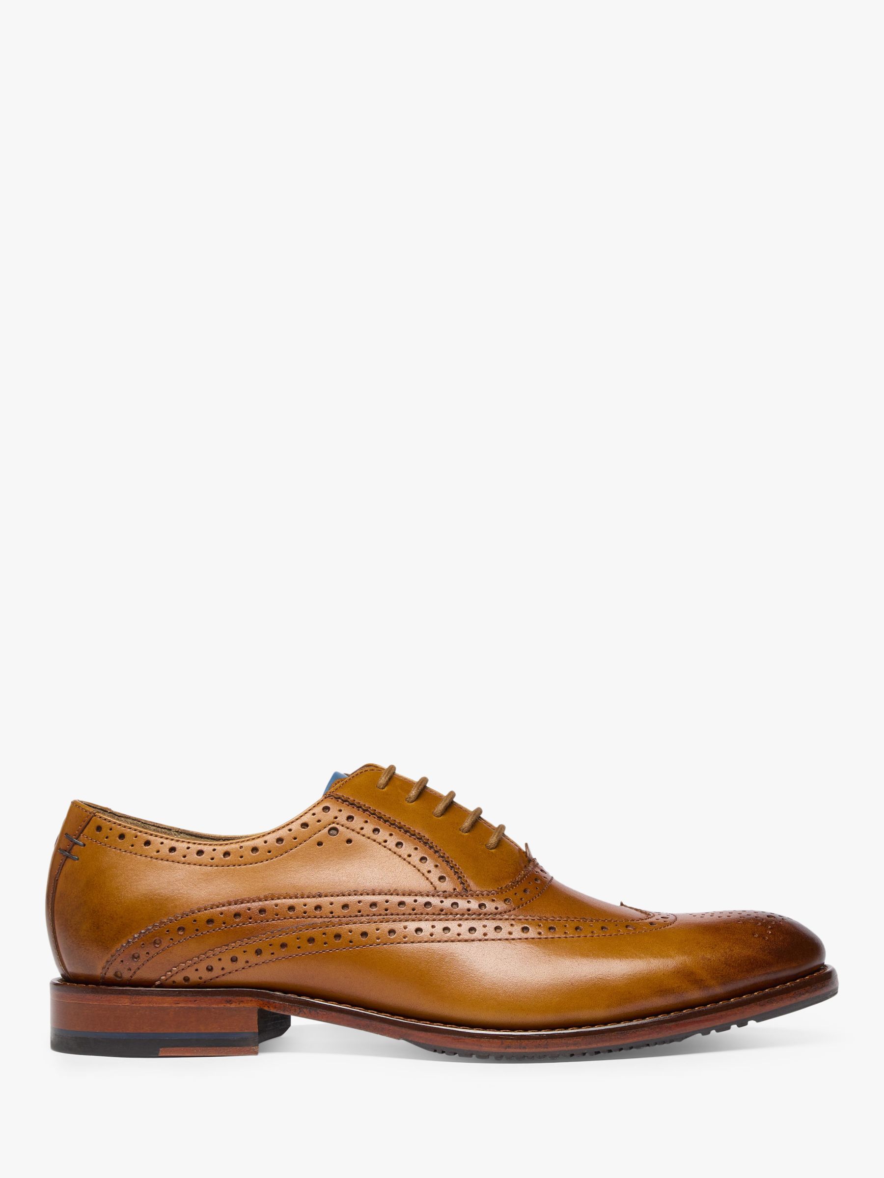 Oliver Sweeney Ledwell Leather Brogues, Light Tan at John Lewis & Partners