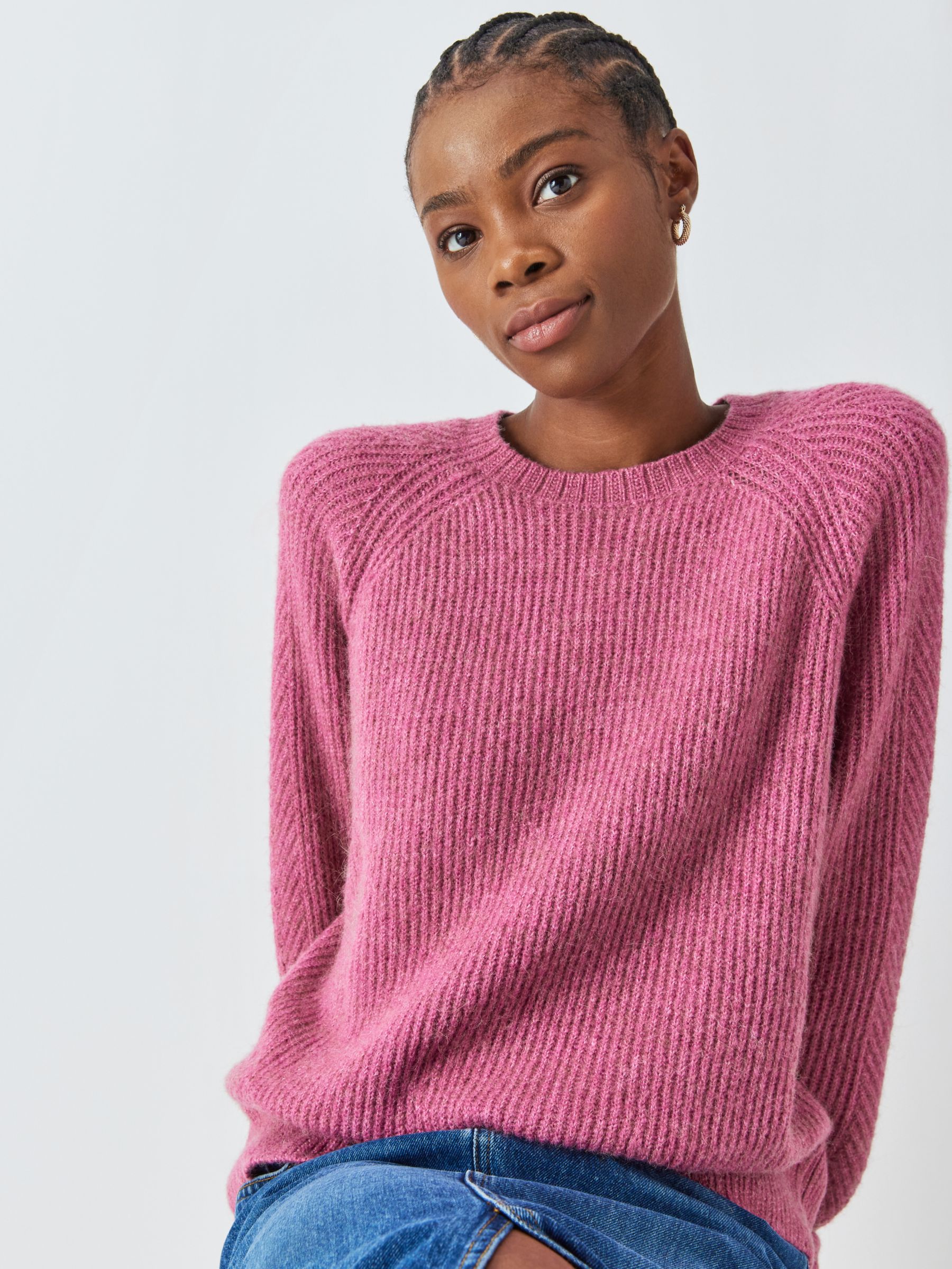 AND/OR Bonnie Plain Oversized Jumper, Pink, XS