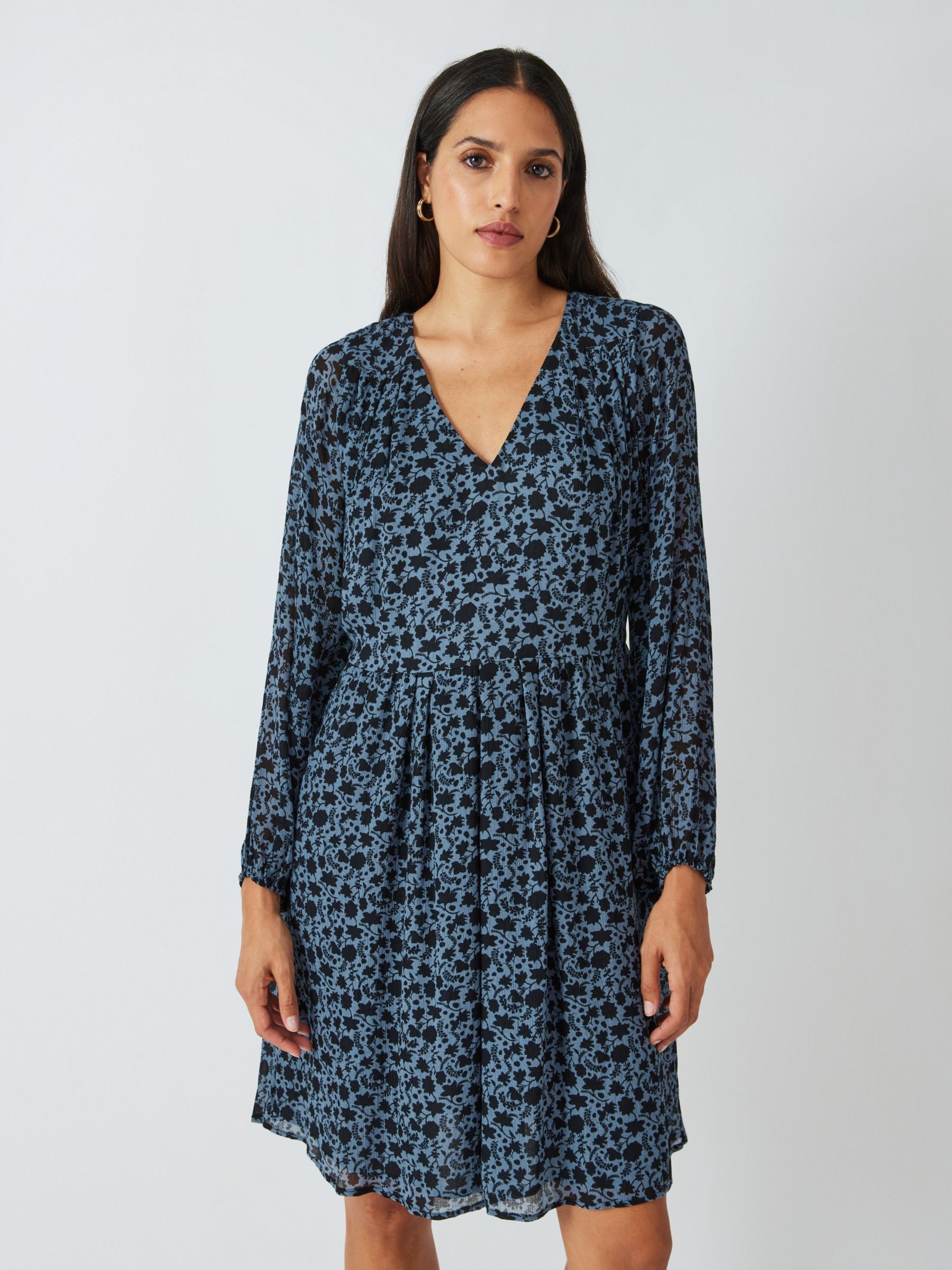 AND/OR Angie Foliage Dress, Blue/Multi at John Lewis & Partners