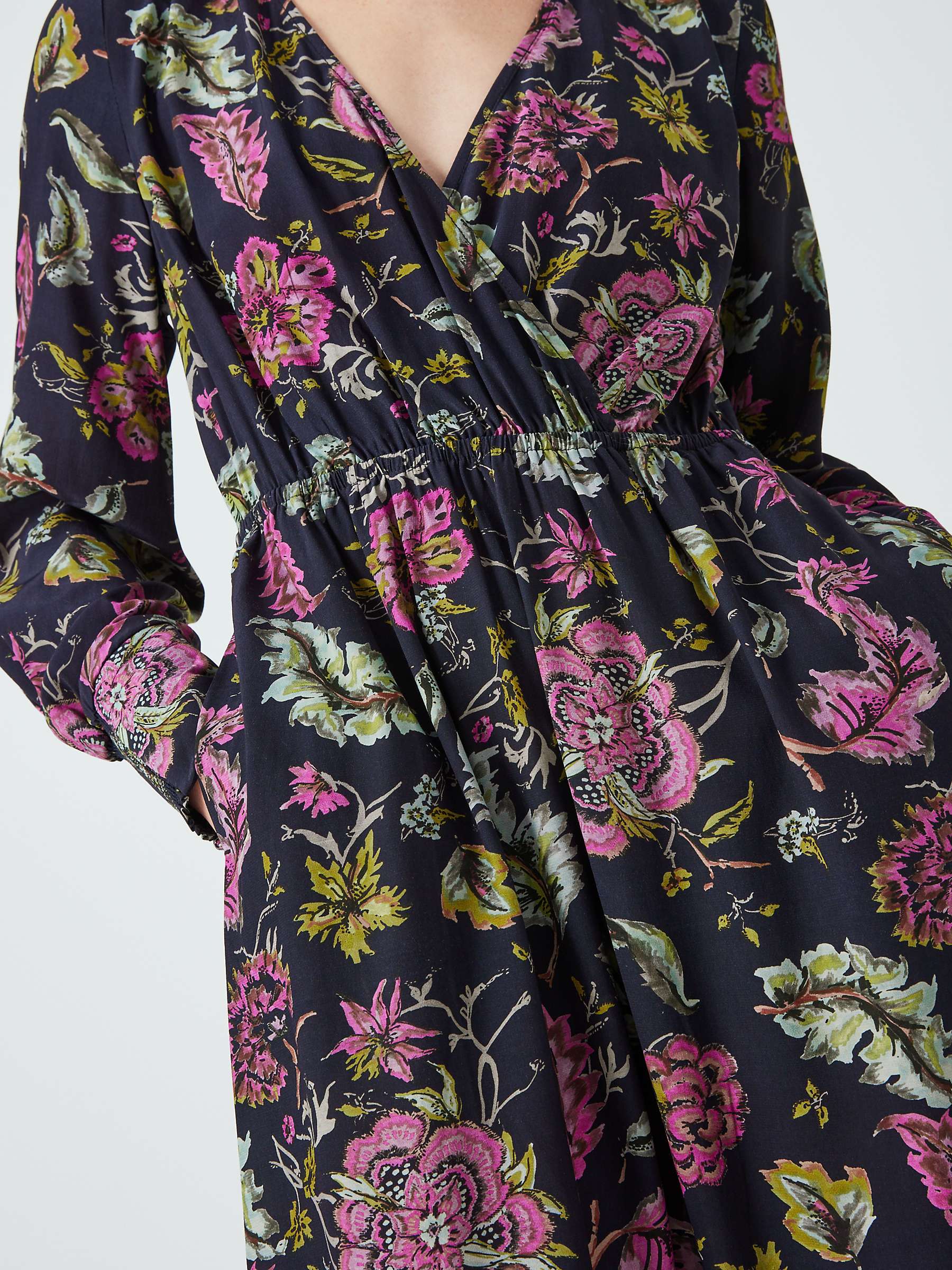 AND/OR Amelia Antique Floral Wrap Dress, Multi at John Lewis & Partners