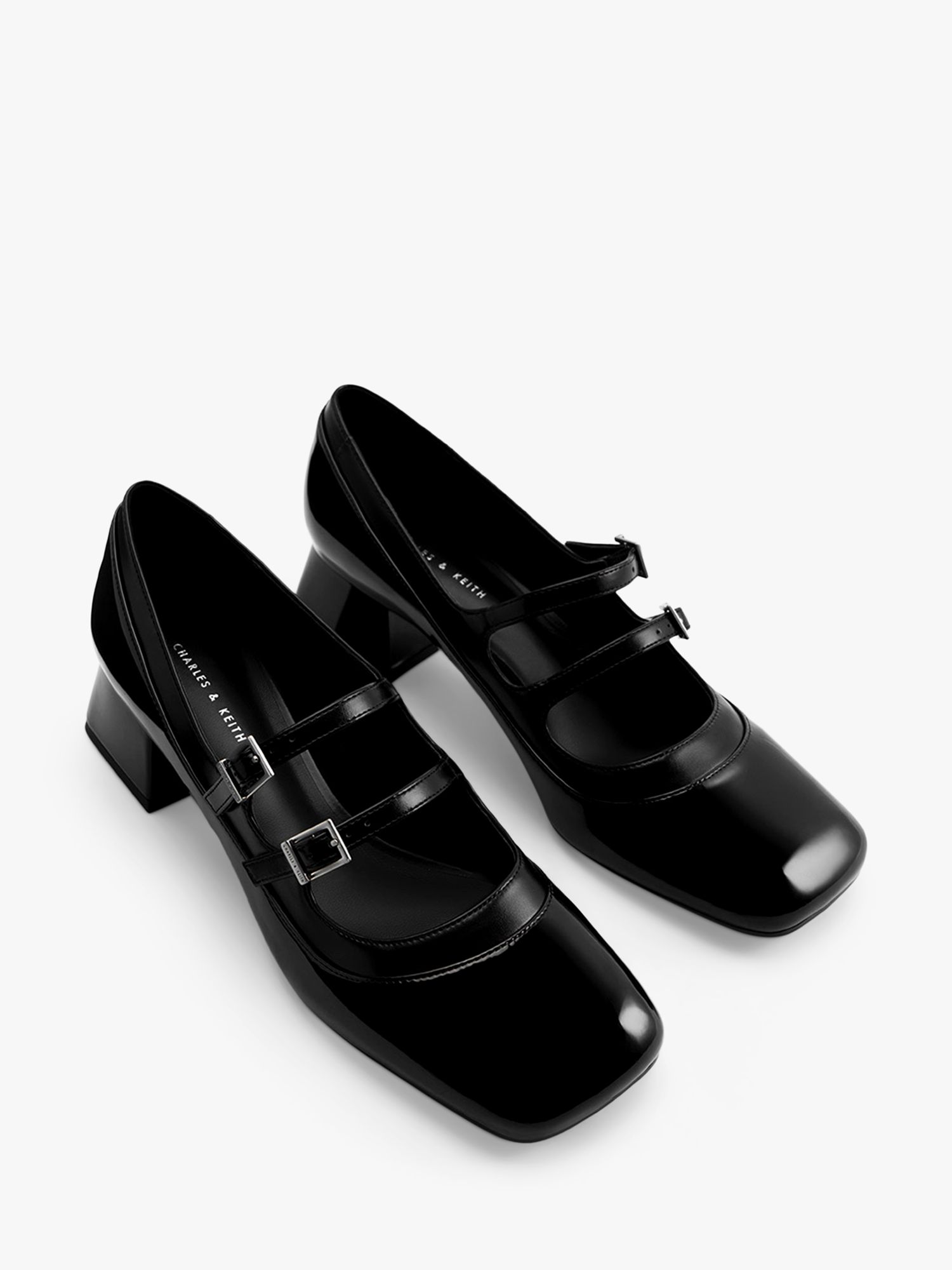 CHARLES & KEITH Patent Mary Jane Shoes, Black