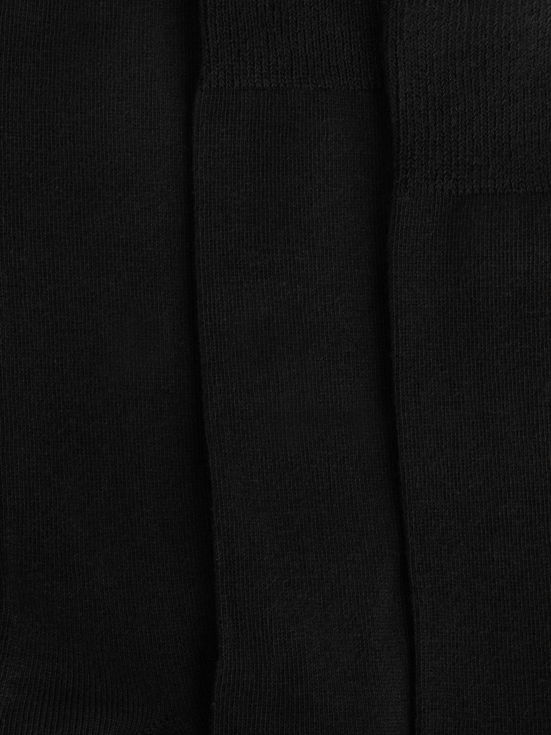 John Lewis ANYDAY Cotton Rich Plain Socks, Pack of 5, Black, S