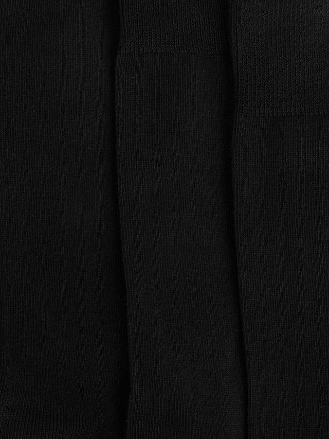 John Lewis ANYDAY Cotton Rich Plain Socks, Pack of 5, Black