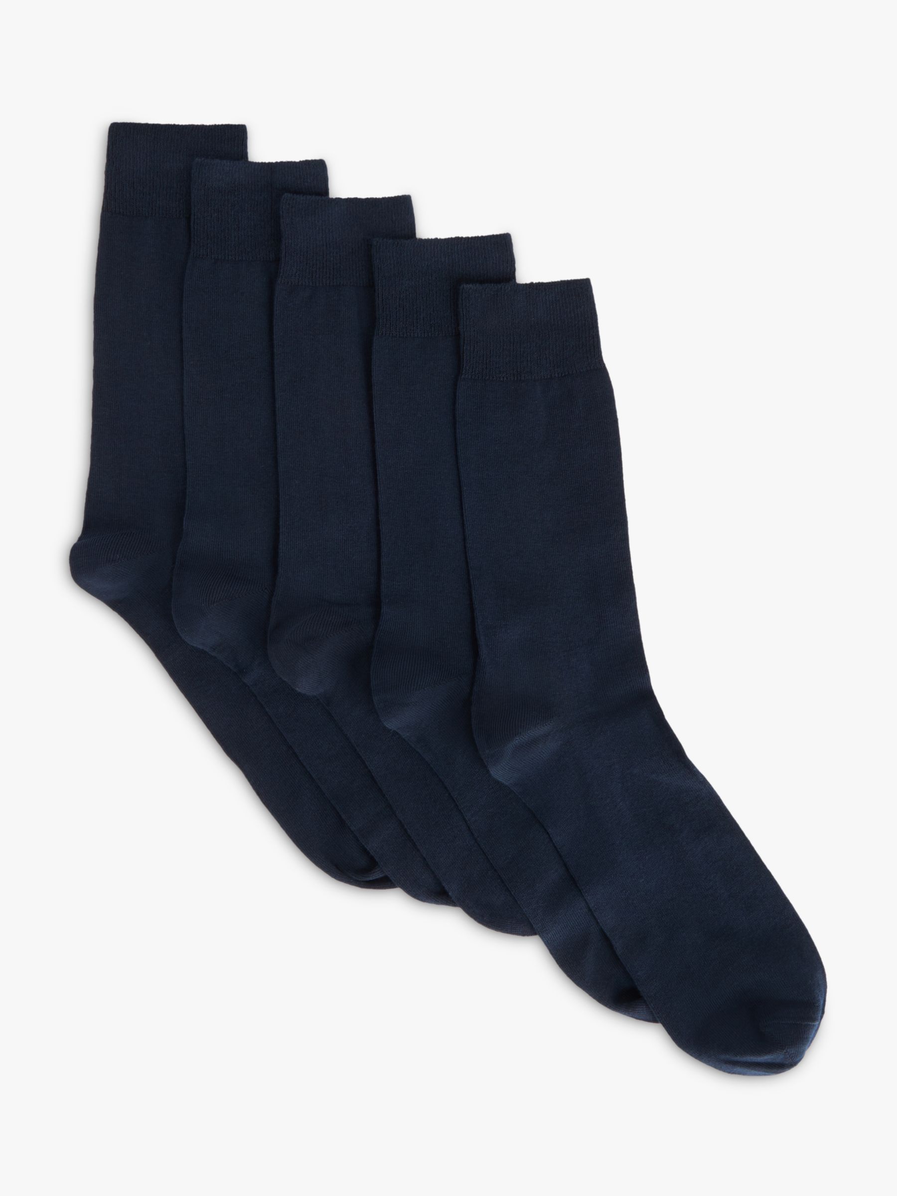 Buy John Lewis ANYDAY Cotton Rich Plain Men's Socks, Pack of 5 Online at johnlewis.com