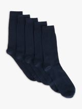 John Lewis Organic Cotton Rich Heel and Toe Men's Socks, Pack of 5